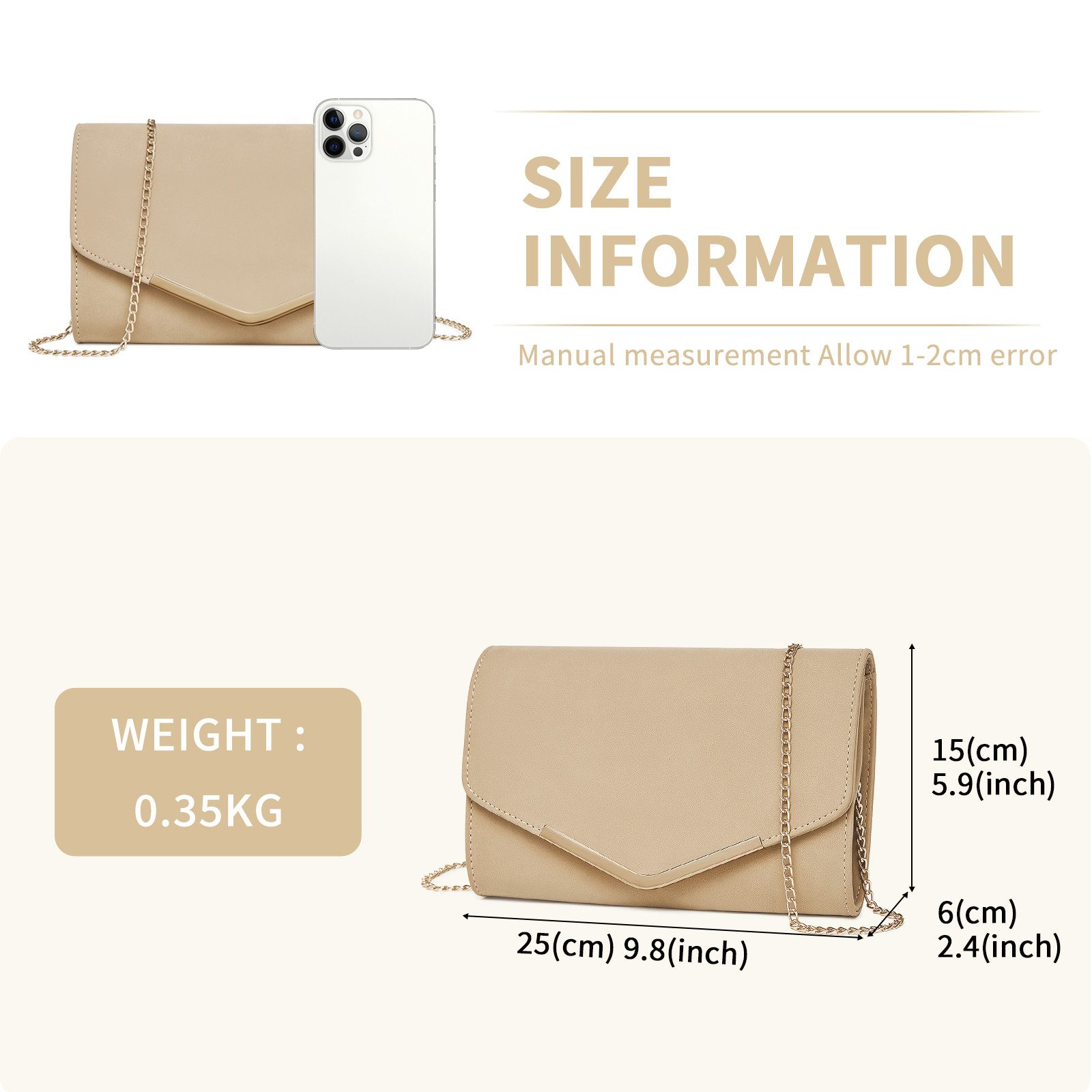 Miss Lulu Abendtasche Clutch Damen Elegant Kettentasche Hochzeit Umhängetasche Handtasche