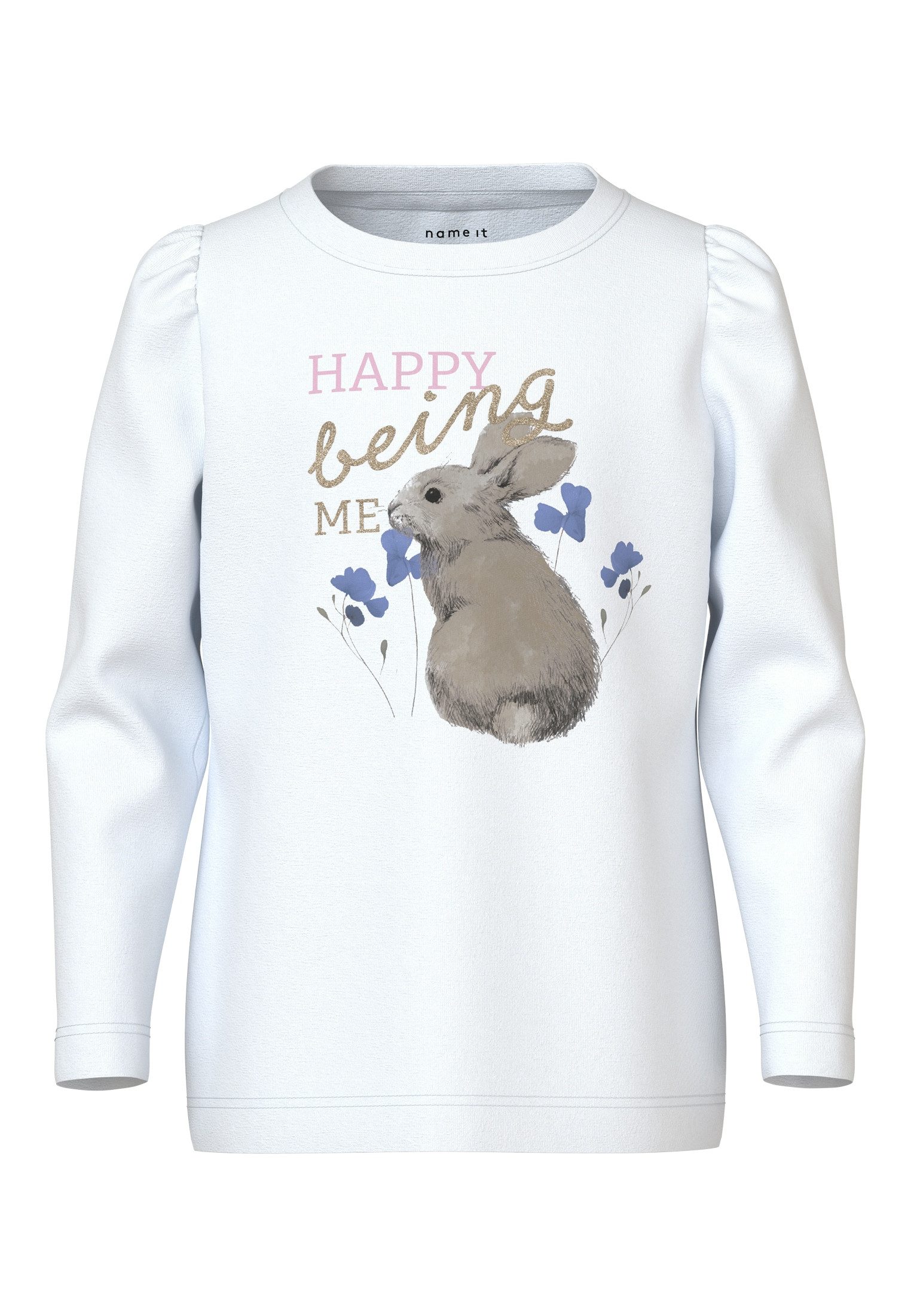 Langarmshirt Weiches Regular Longsleeve mit Hasen Print