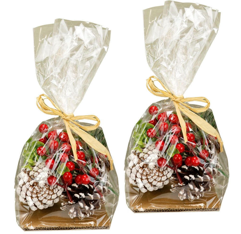 I.GE.A. Streudeko Bastelnaturmaterial Streudeko, Deko-Zapfen Eukalyptus Beeren Tanne Basteln Adventskränze 14 Teile