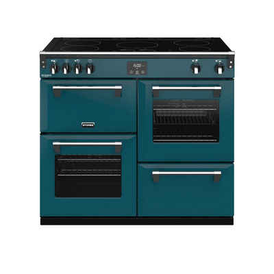 STOVES Induktions-Standherd STOVES RICHMOND Deluxe S1000 EI INDUKTION CB Kingfisher Teal/Chrom