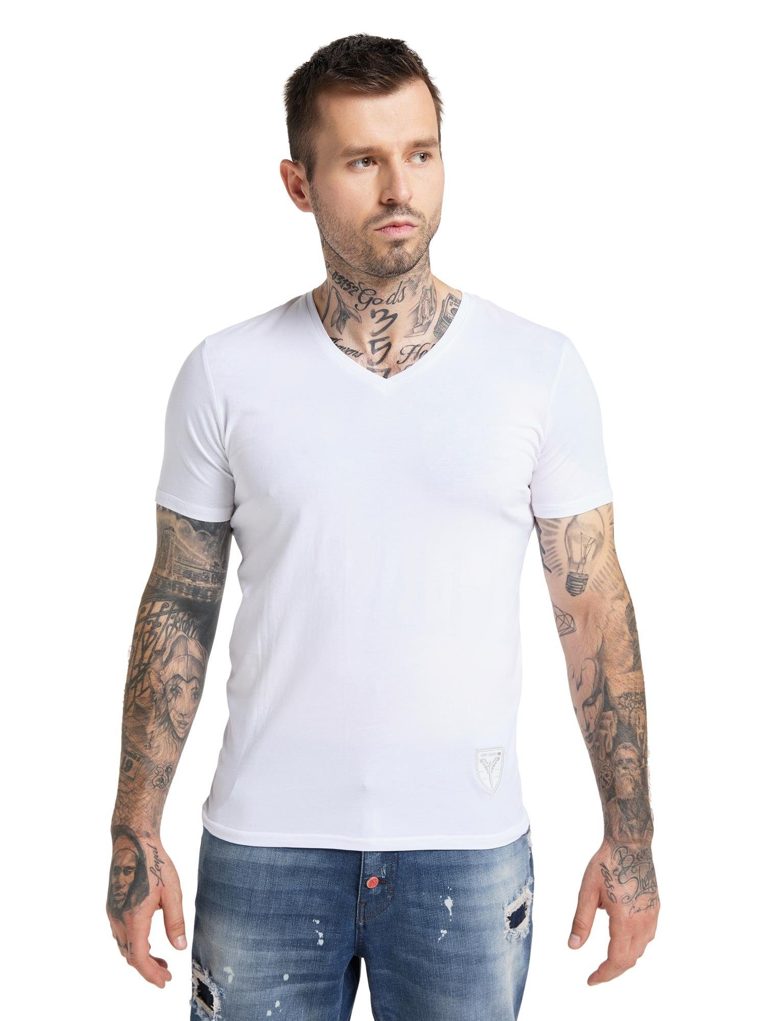 CARLO COLUCCI Cavallari Weiß T-Shirt