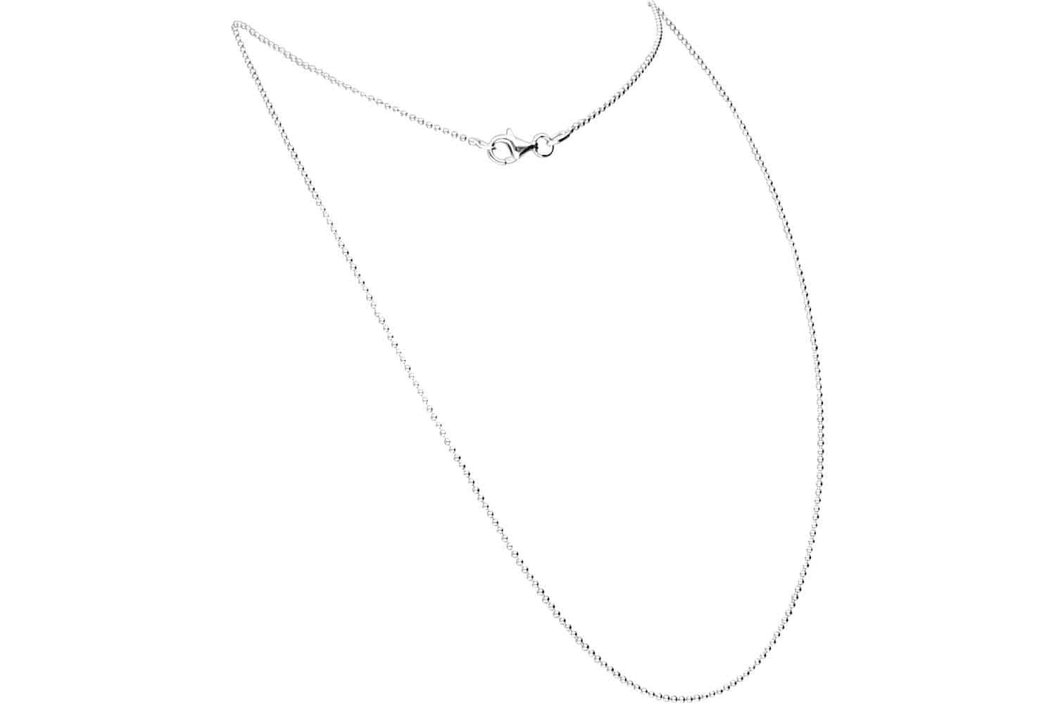 Gliederkette 925er Silber Kugelkette rhodiniert