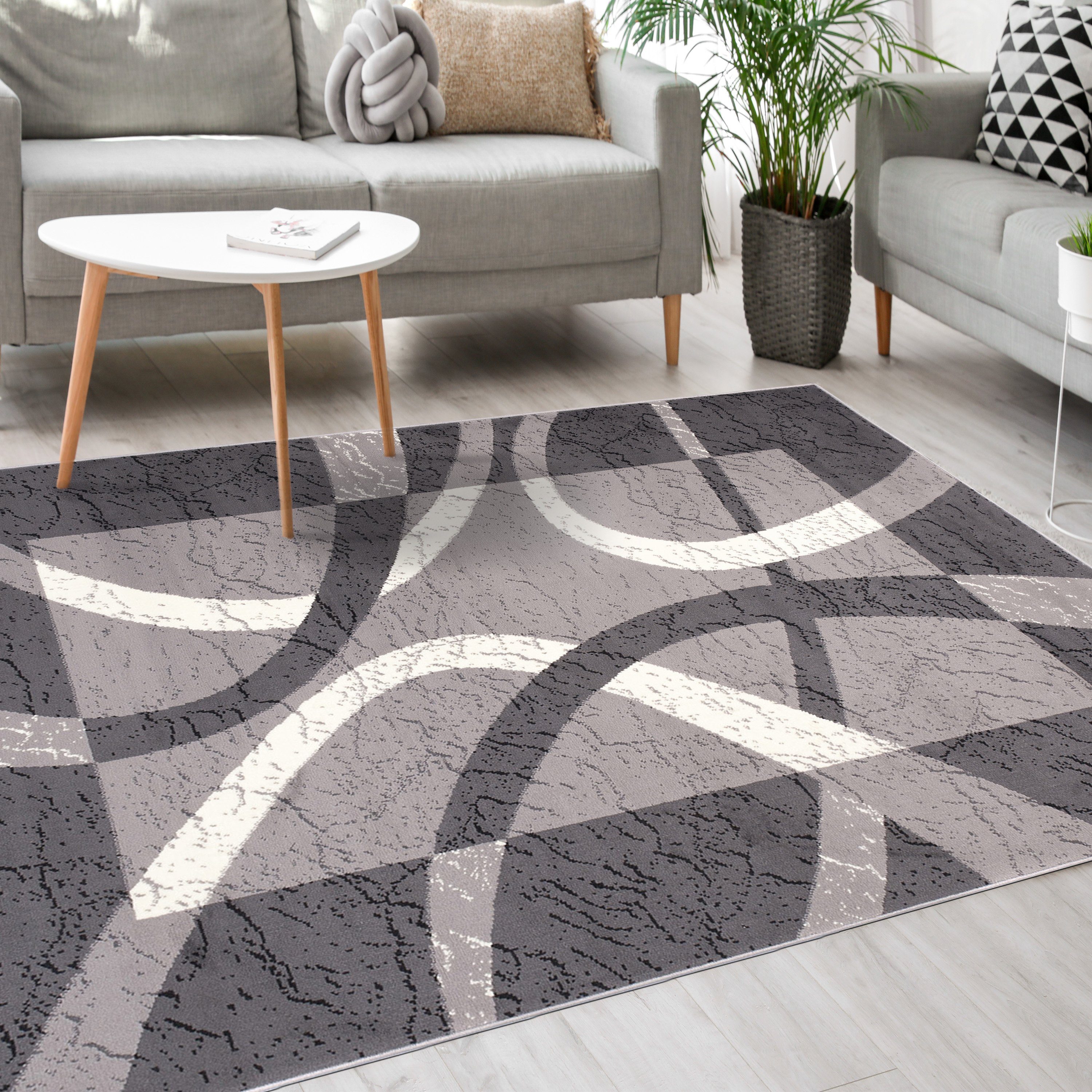 Mazovia Designteppich Modern Teppich Kurzflor Wohnzimmerteppich Robust und günstig online kaufen