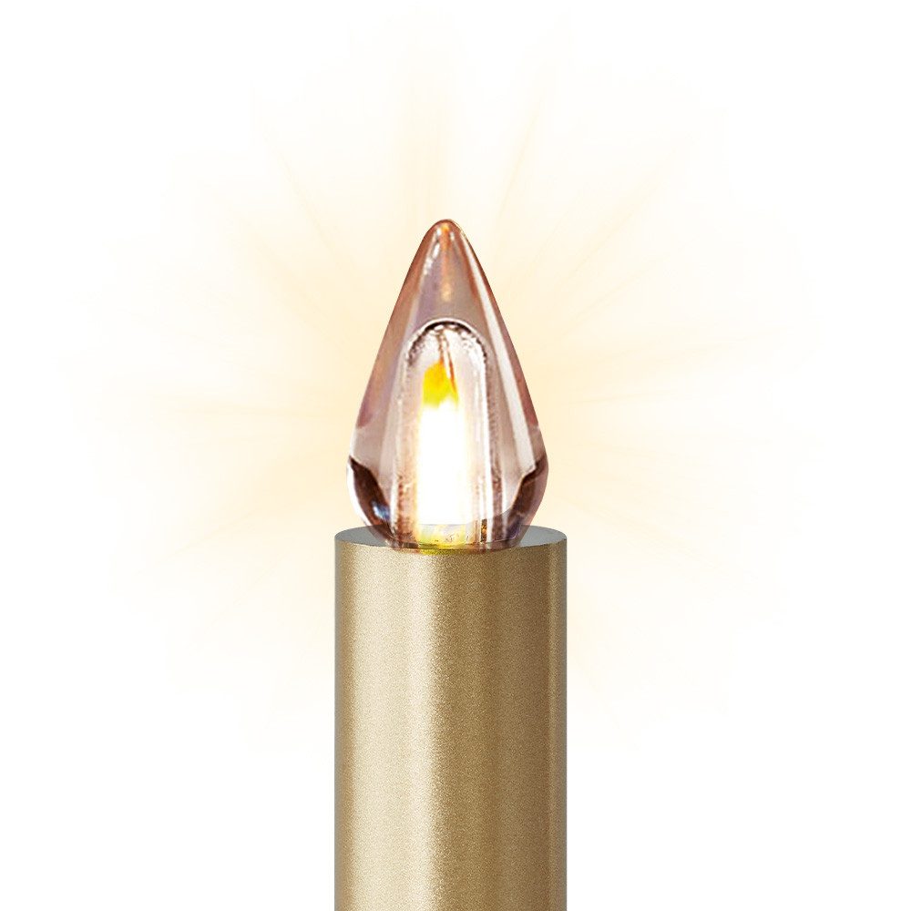 lumix LED-Christbaumkerzen LUMIX SuperLight Flame Mini Metallic Gold Basis