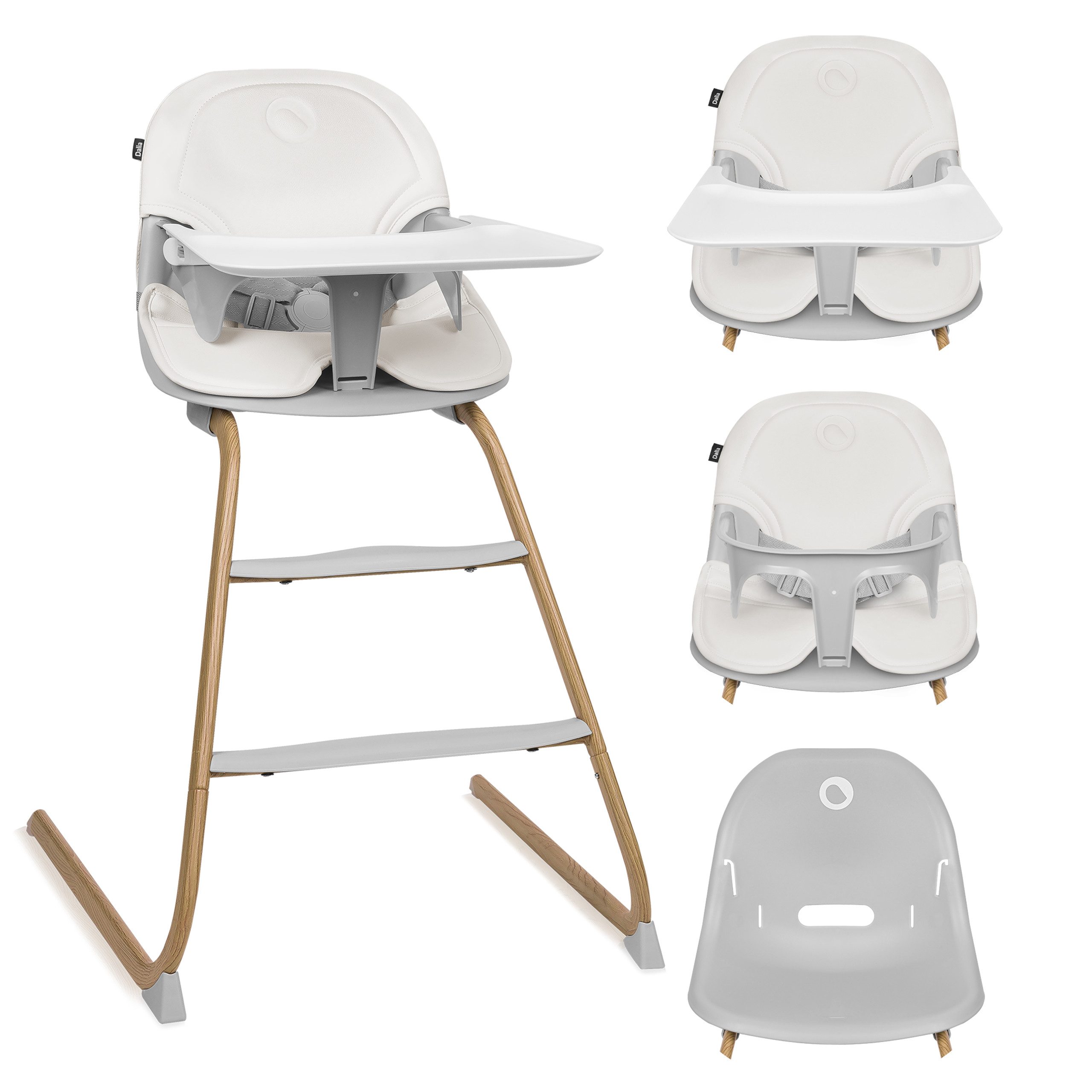 lionelo Hochstuhl DALIA (Spar-Set), 2-in-1/Bis 60 kg/2 Fußstützen/5-Punkt-Gurt
