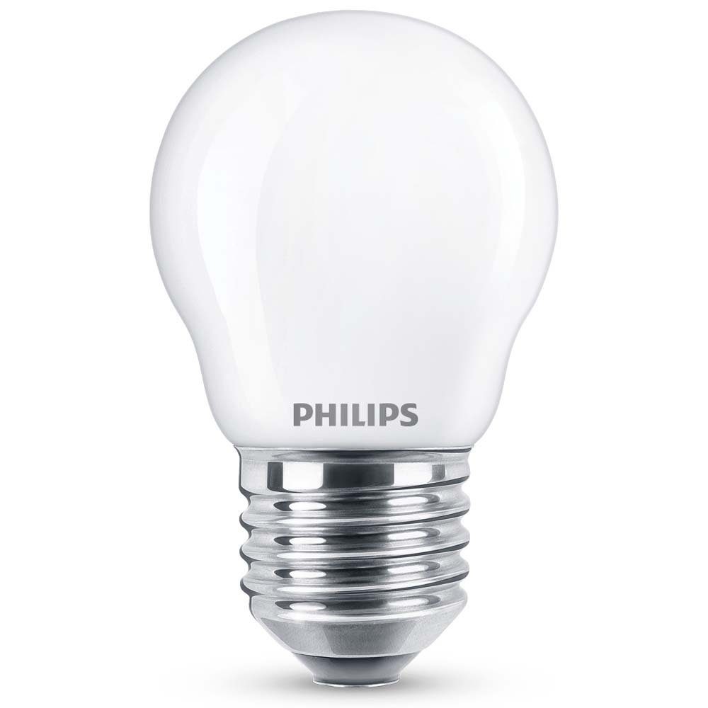 Philips LED-Leuchtmittel LED Lampe ersetzt 40W, E27 Tropfenform P45, weiß, n.v, 4000