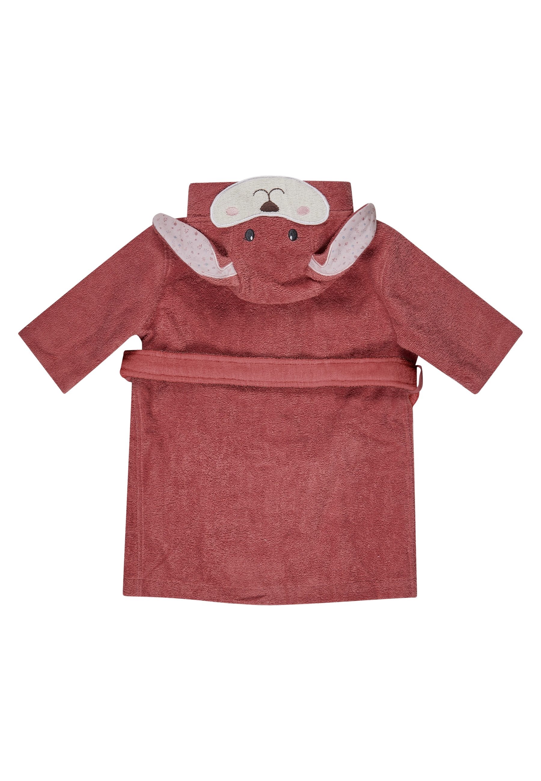 Sterntaler® Babybademantel Sterntaler® Bademantel Hase Hanni, lange Arme, 100 % Baumwolle, aus saugfähiger Baumwolle, kuschelweiche Frotteequalität, mit Kapuze und Gürtel, 3D Elemente an der Kapuze, edle Holzknöpfe, Knöpfe