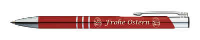 Livepac Office Kugelschreiber Kugelschreiber mit Gravur "Frohe Ostern" / aus Metall / Farbe: rot