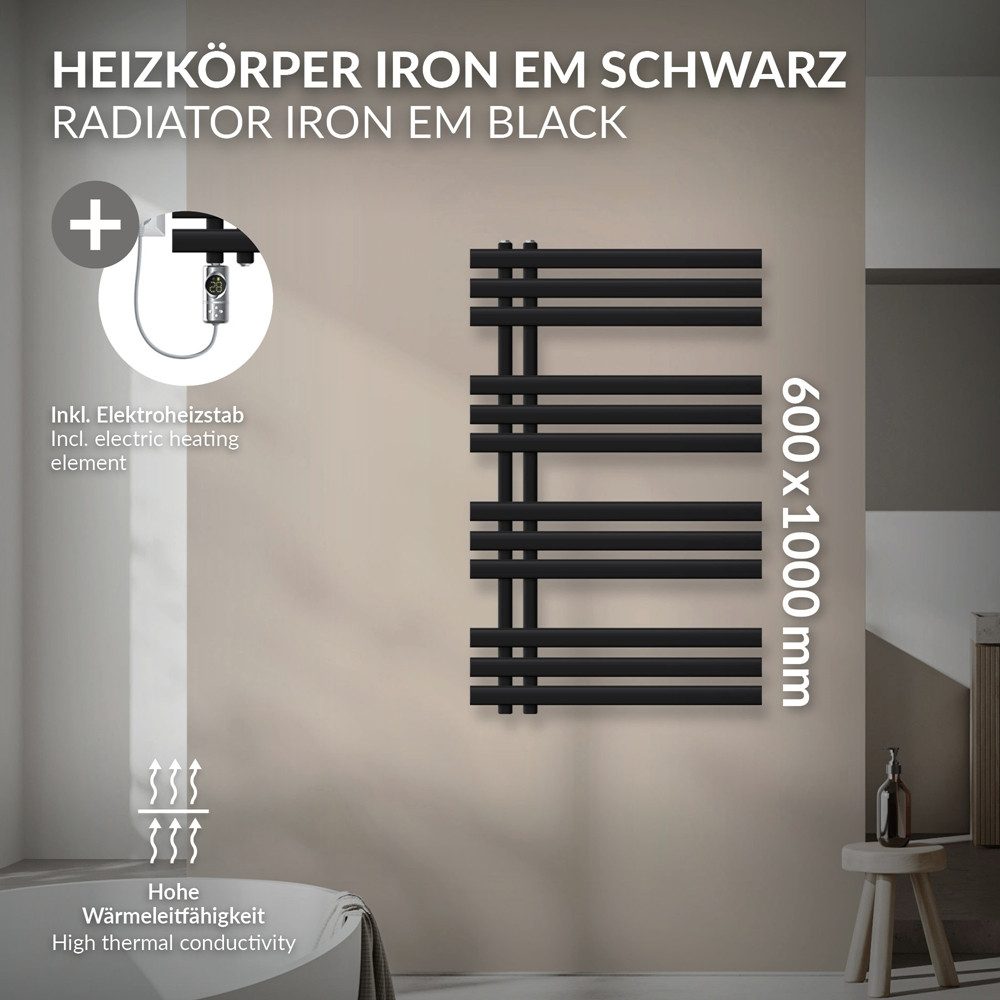 LuxeBath Badheizkörper Iron EM Heizkörper Handtuchtrockner Badezimmer Heizu günstig online kaufen