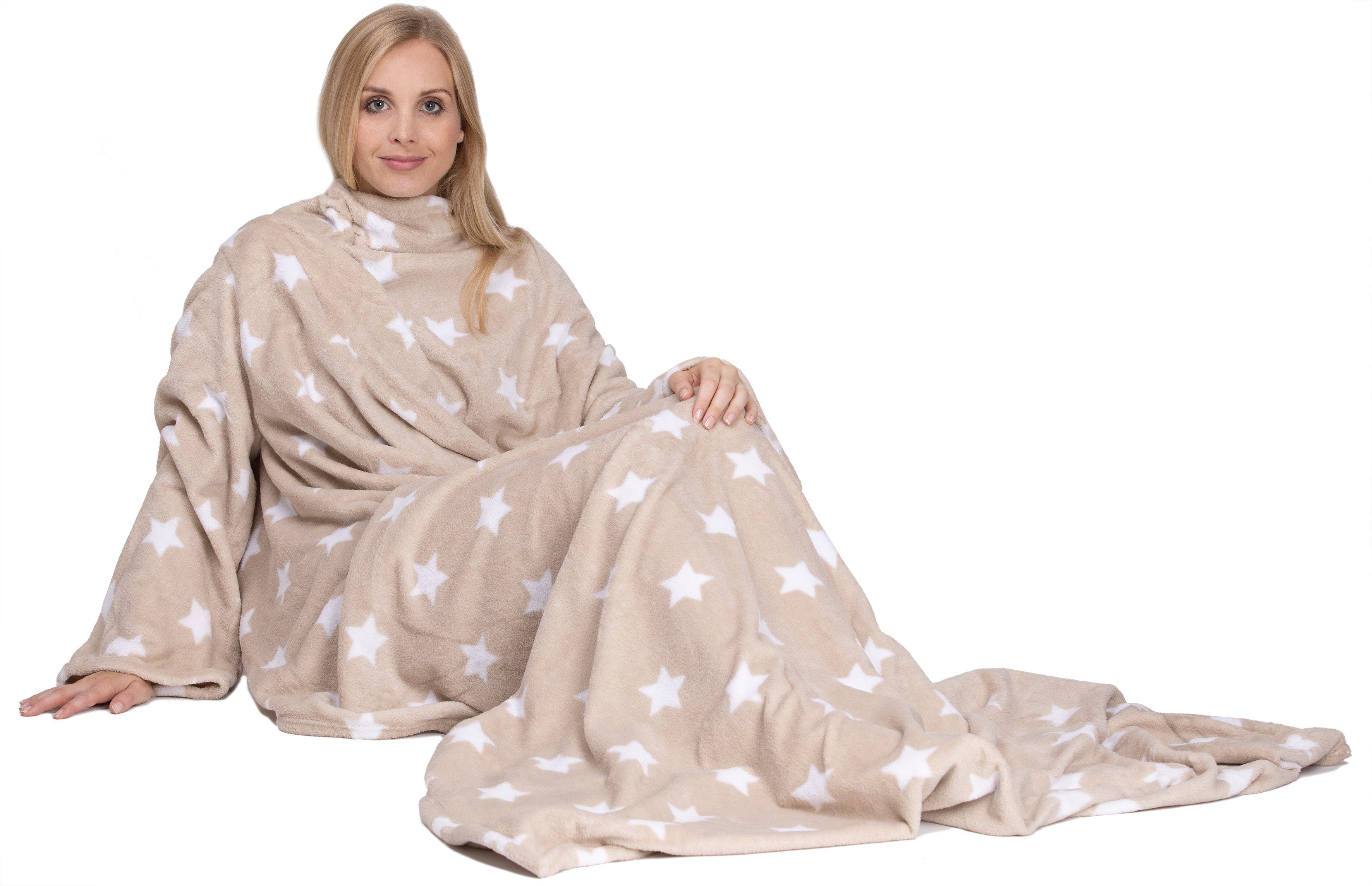 Wohndecke, SLOUCHER, SLOUCHER Kuscheldecke Wohndecke mit Ärmeln und Fuß Tas günstig online kaufen