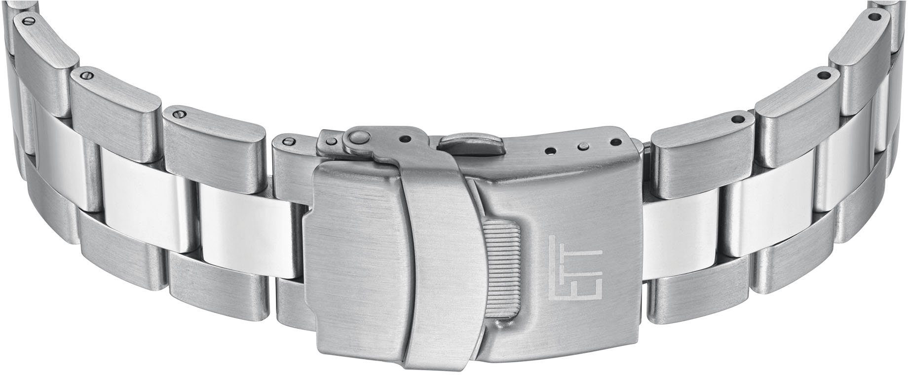 ETT Funkchronograph Professional EGS-11607-25M, Armbanduhr, Herrenuhr, Stoppfunktion, Datum, Solar, Edelstahlarmband