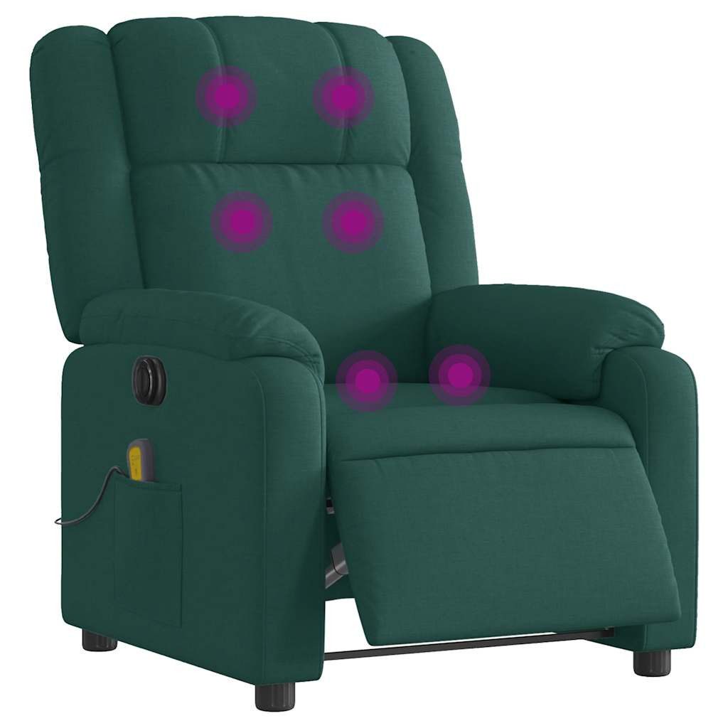 vidaXL Sessel Massagesessel Elektrisch Dunkelgrün Stoff (1-St)