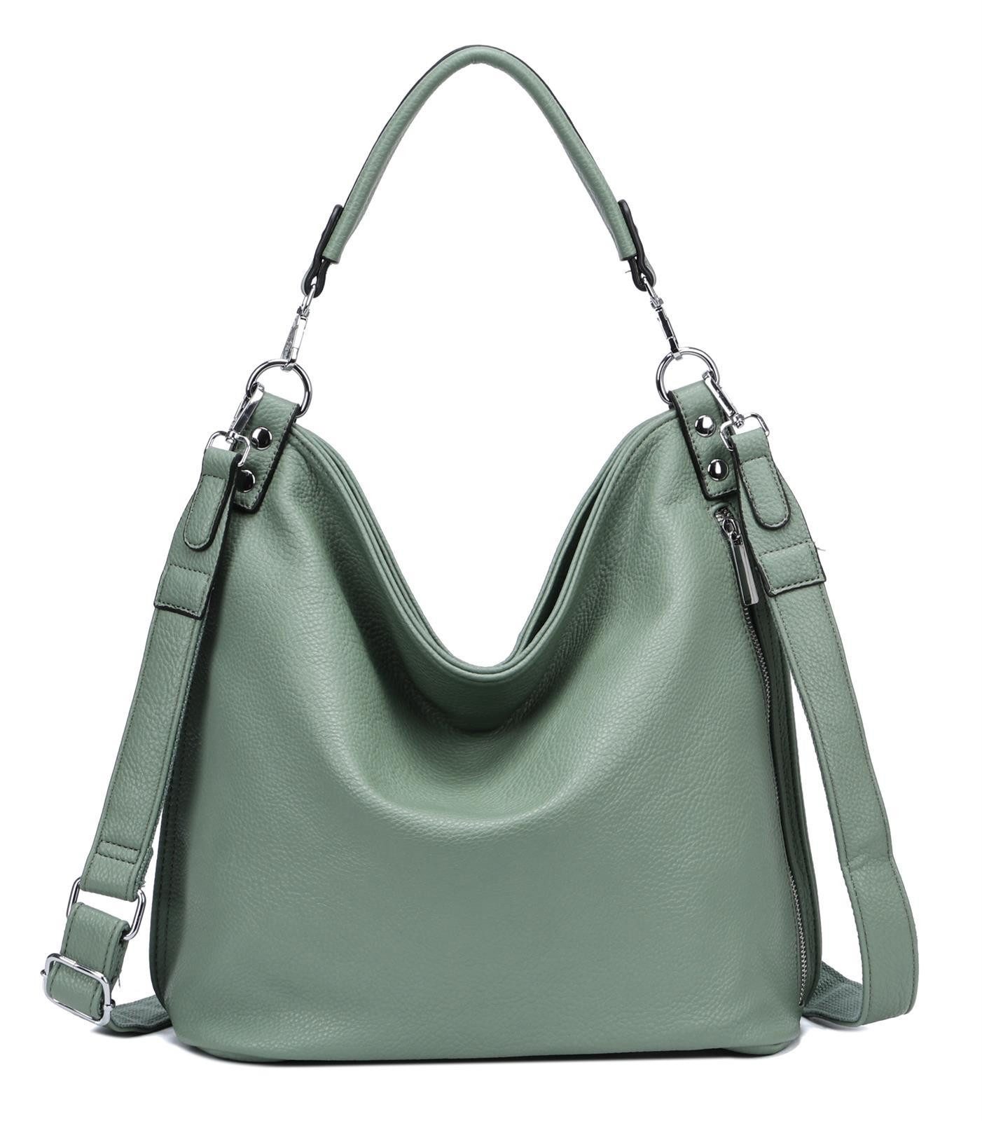 ITALYSHOP24 Schultertasche DAMEN XXL SHOPPER HOBO Cross Over Body Bag Umhängetasche Weekender (Spar-Set: Henkel Tasche mit Muster Schultergurt, Workbag Leder Optik, 2-tlg., mit Henkel und Muster Schultergurt), große 3xFach geteiltes Hauptfach, Freizeit Ab