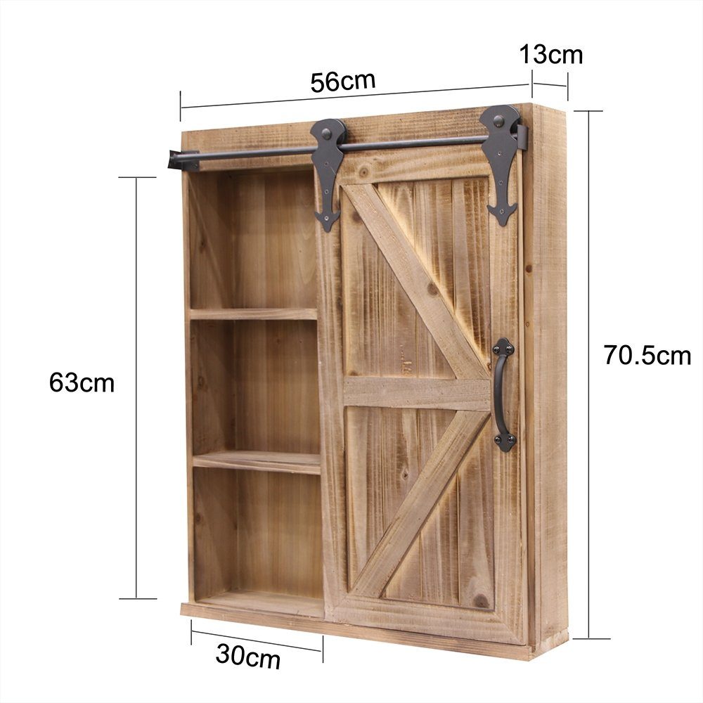 Melko Spiegelschrank Wandregal Spiegelschrank Wandschrank Holz Weiß Schiebetür Hängeschrank (Stück, 1-St., Schrank) Schiebetür – Bild 5 von 5