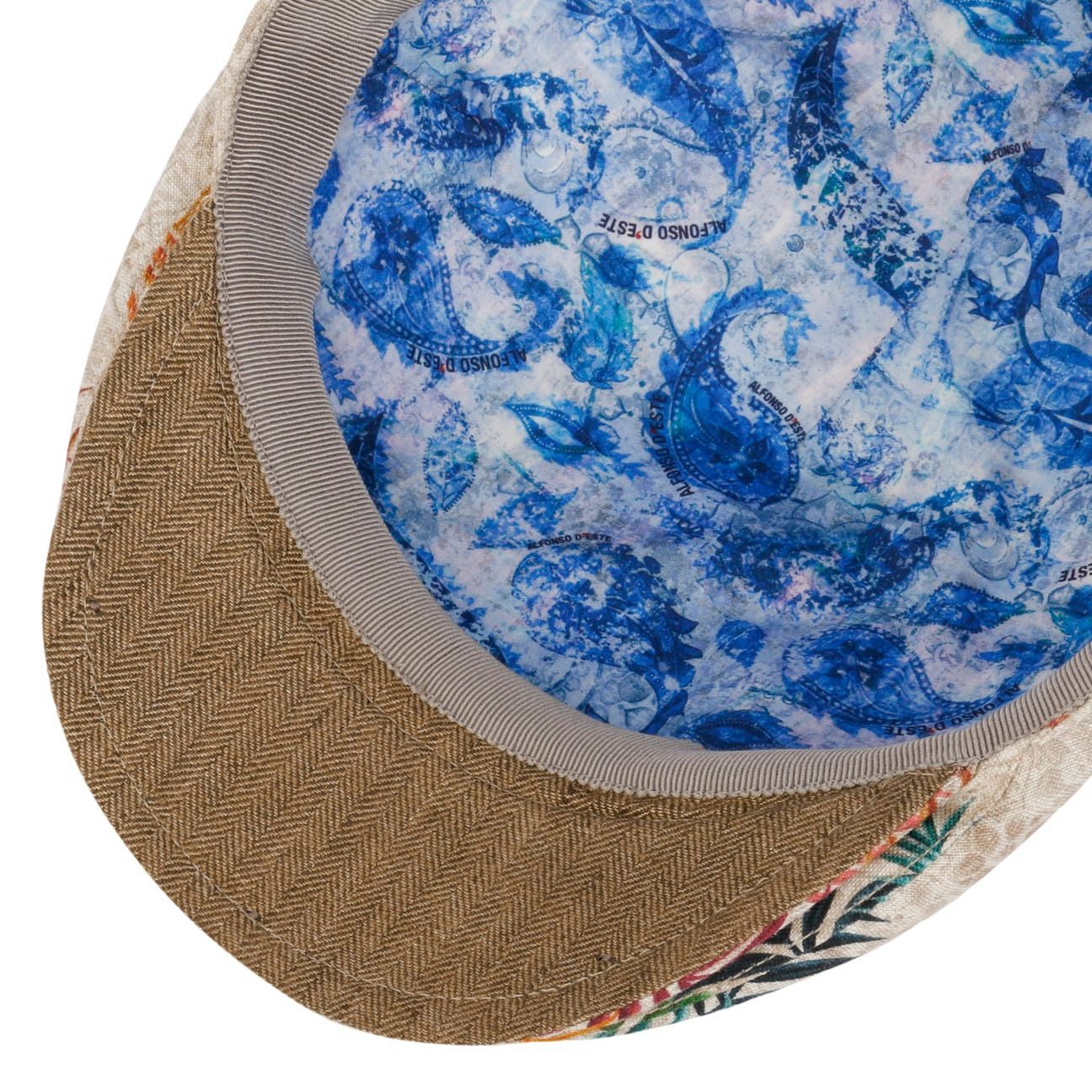 Alfonso D´Este Flat Cap (1-St) Schirmmütze mit Schirm, Made in Italy