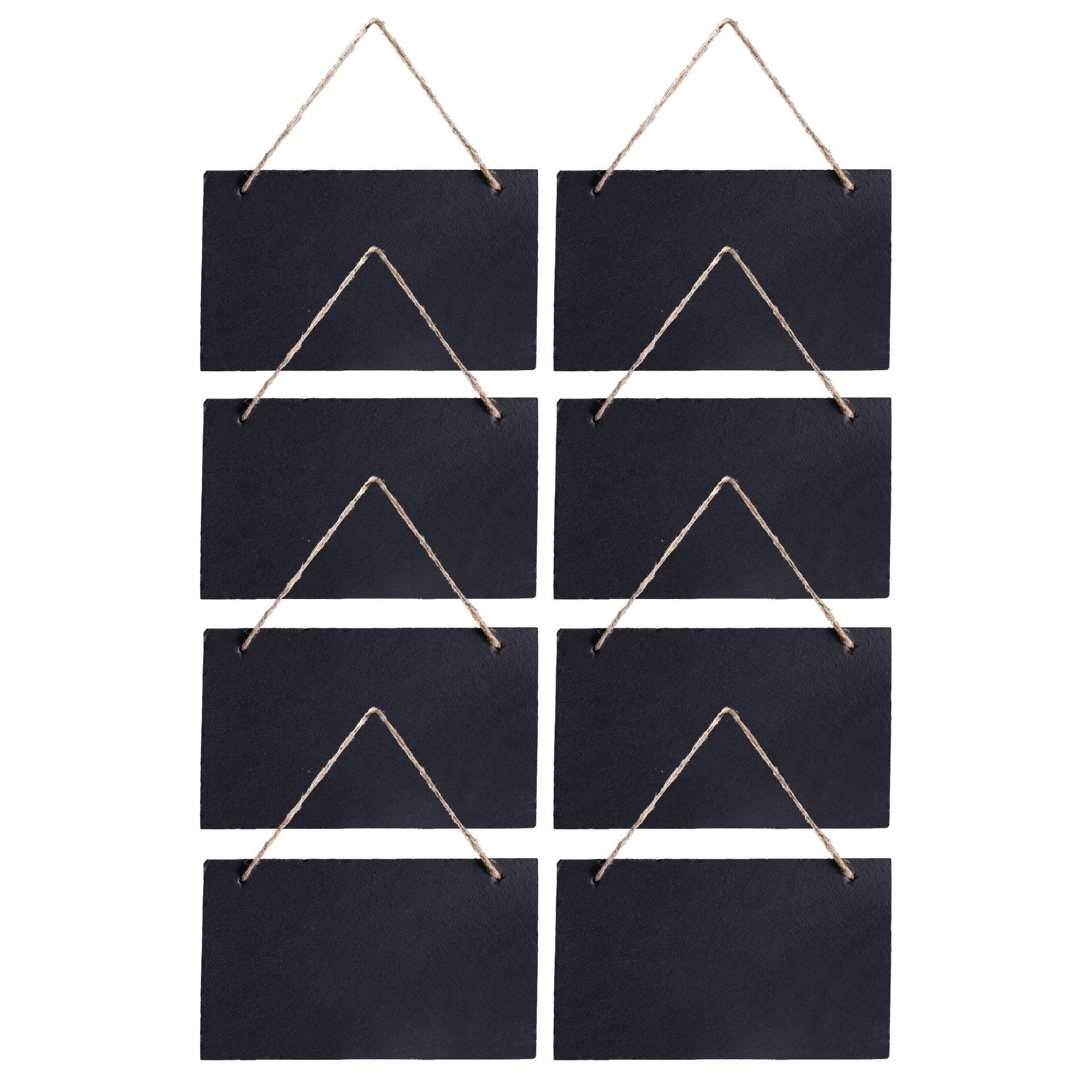 Navaris Tafel 8x Schiefer Kreidetafel horizontal - 25 x 15cm - Tafel zum Beschriften, (8-tlg)