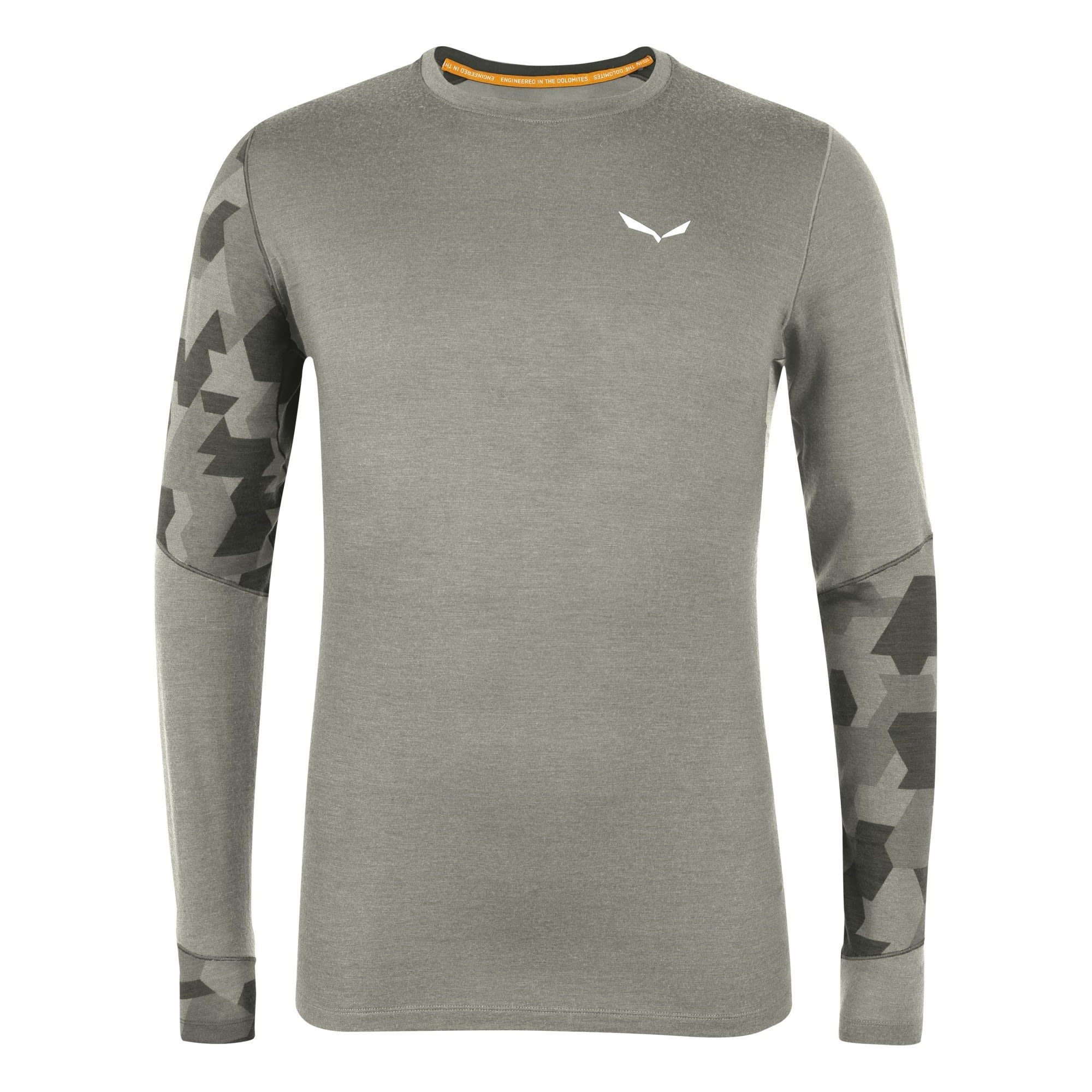 Merino Alpine Warm Heather Responsive Salewa M Cristallo Langarmshirt Grey Salewa