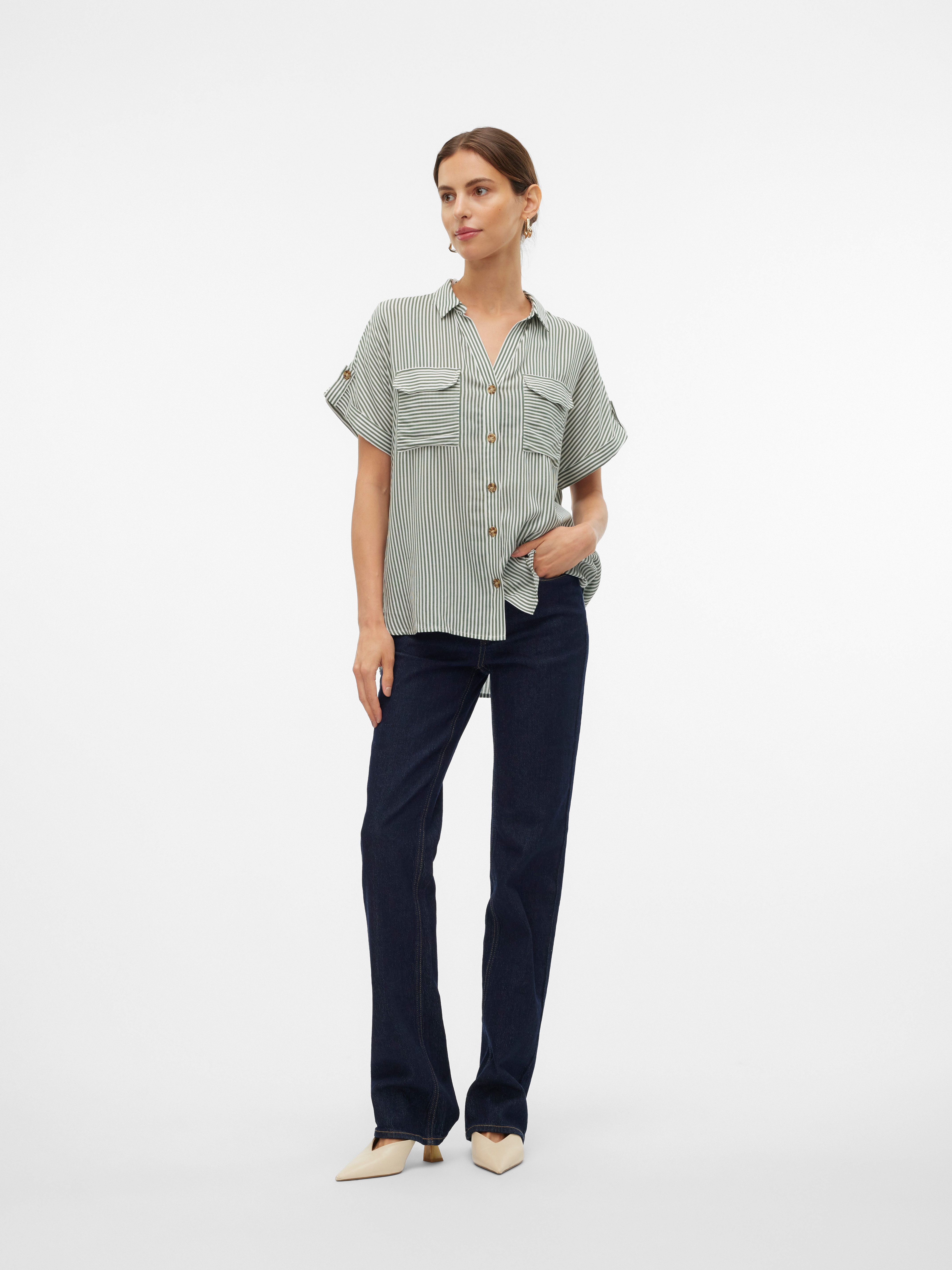 Vero Moda Kurzarmbluse VMBUMPY S/S SHIRT WVN GA NOOS Viskose, regular fit – Bild 5 von 5