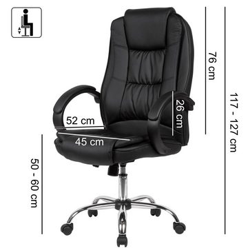 KADIMA DESIGN Chefsessel Arbeitssessel mit großer Sitzfläche & hoher Rückenlehne