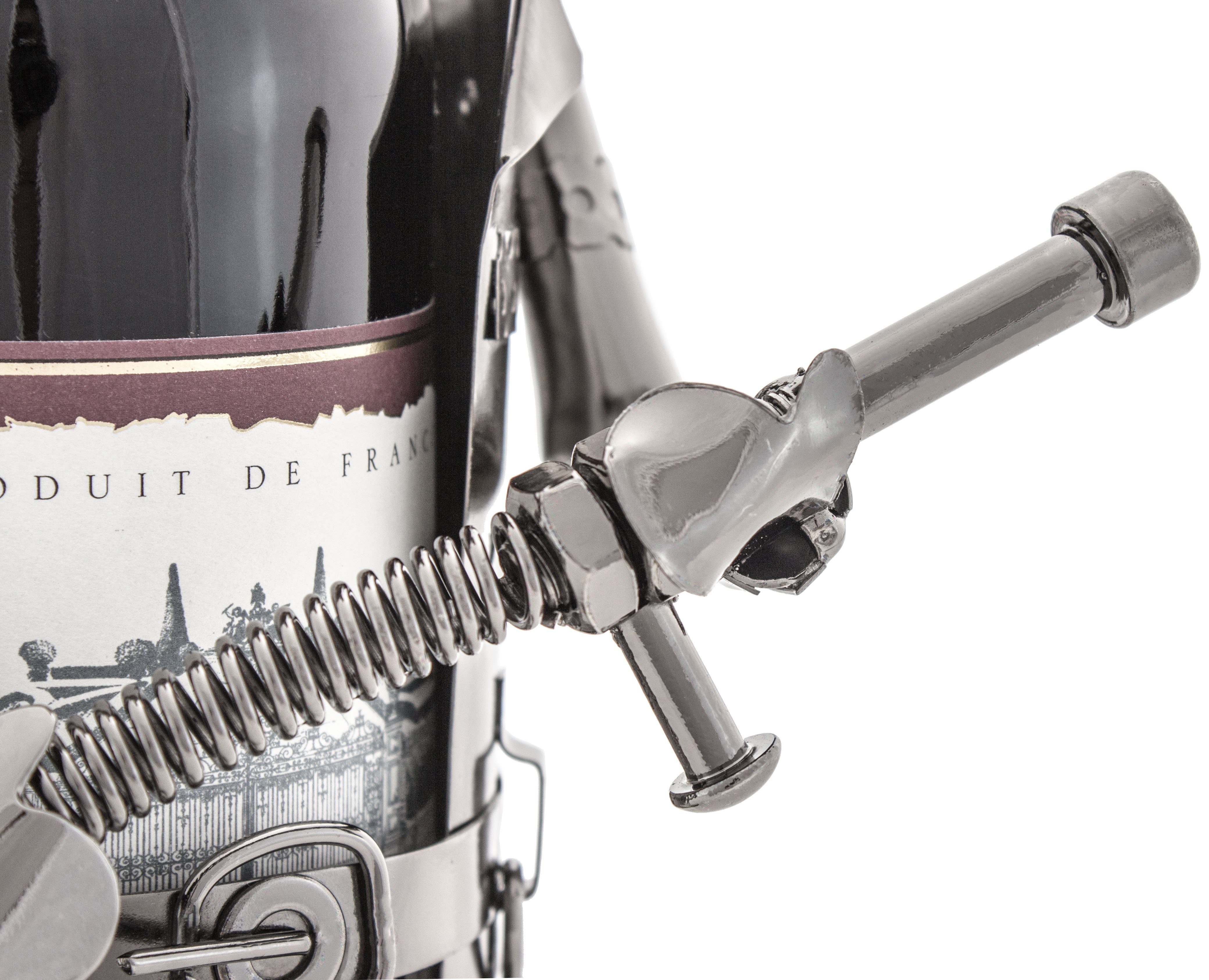 BRUBAKER Weinflaschenhalter Feuerwehrmann mit Schlauch Flaschenhalter, (inklusive Grußkarte), Metall Skulptur, Wein Geschenk – Bild 4 von 4