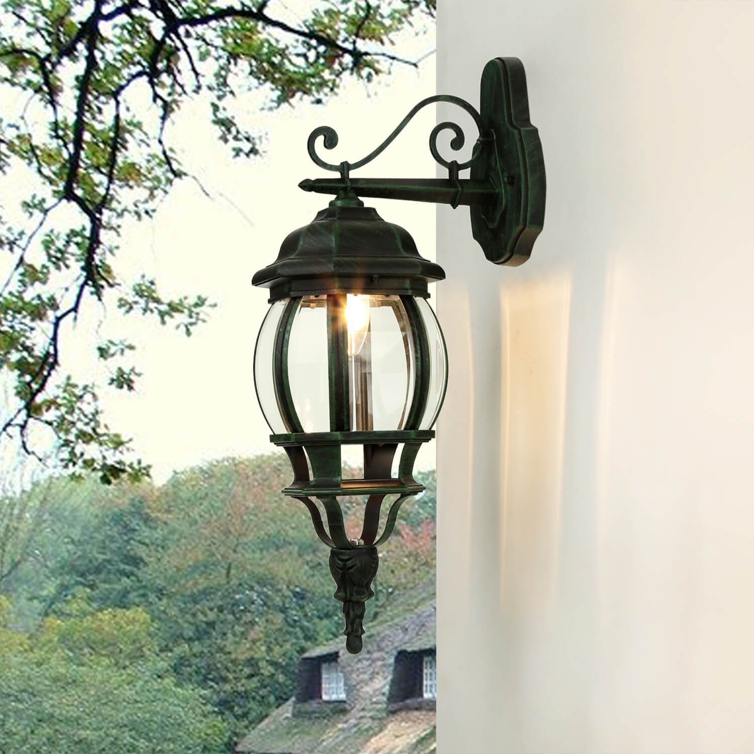 Landhaus Aussenlampen - Landhausstil Lampen, Aluminium schwarz