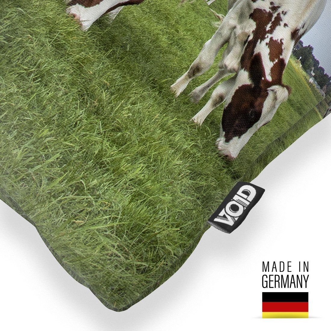 (1 Kuhweide Kuh Weide Kissenbezug, Bayern VOID Kissenbezug Weide Stück), Urlaub Ku Bauernhof Sofa-Kissen Kühe Fell Tiere
