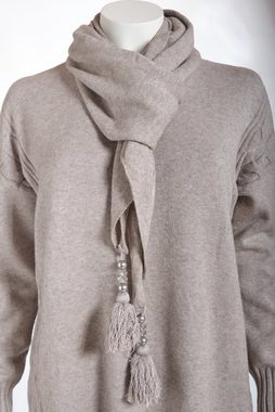 PEKIVESSA Strickpullover Oversize Longpullover Damen Pulli (1-tlg) mit Schal