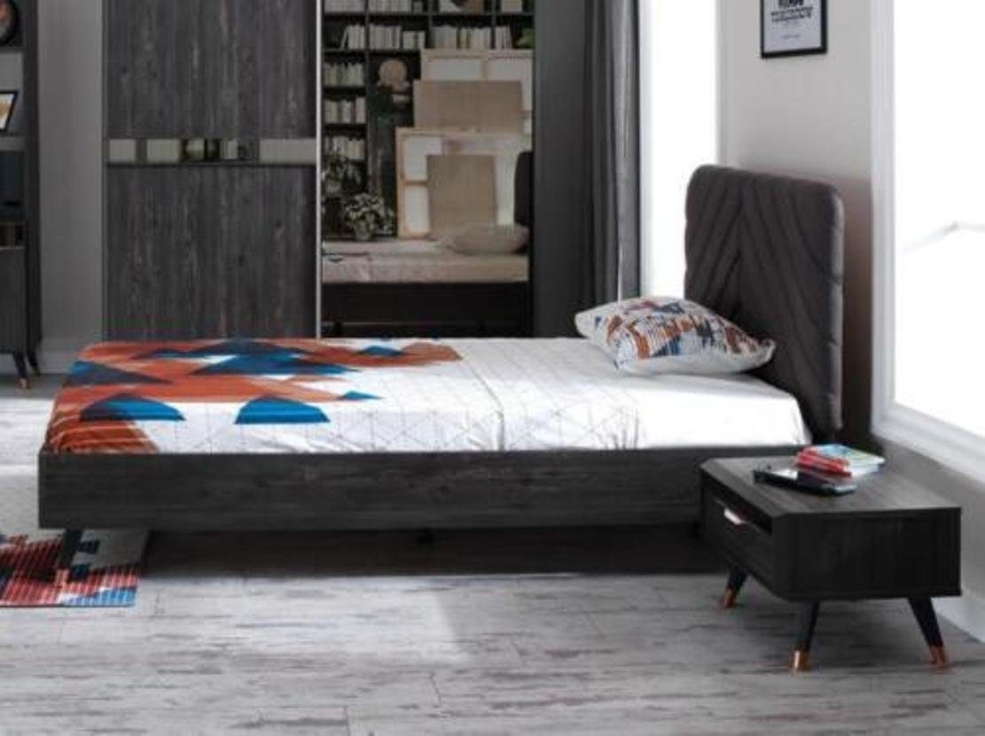 Schwarz Möbel (2-St., in Schlafzimmer Nachttisch), Zimmer Set Europa Bett, Made JVmoebel Luxus Schlafzimmer-Set Komplettes Bett,