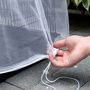 Houhence Vogelkäfig Universal-Vogelkäfig-Abdeckung aus Kunststoff-Netz, Weiß