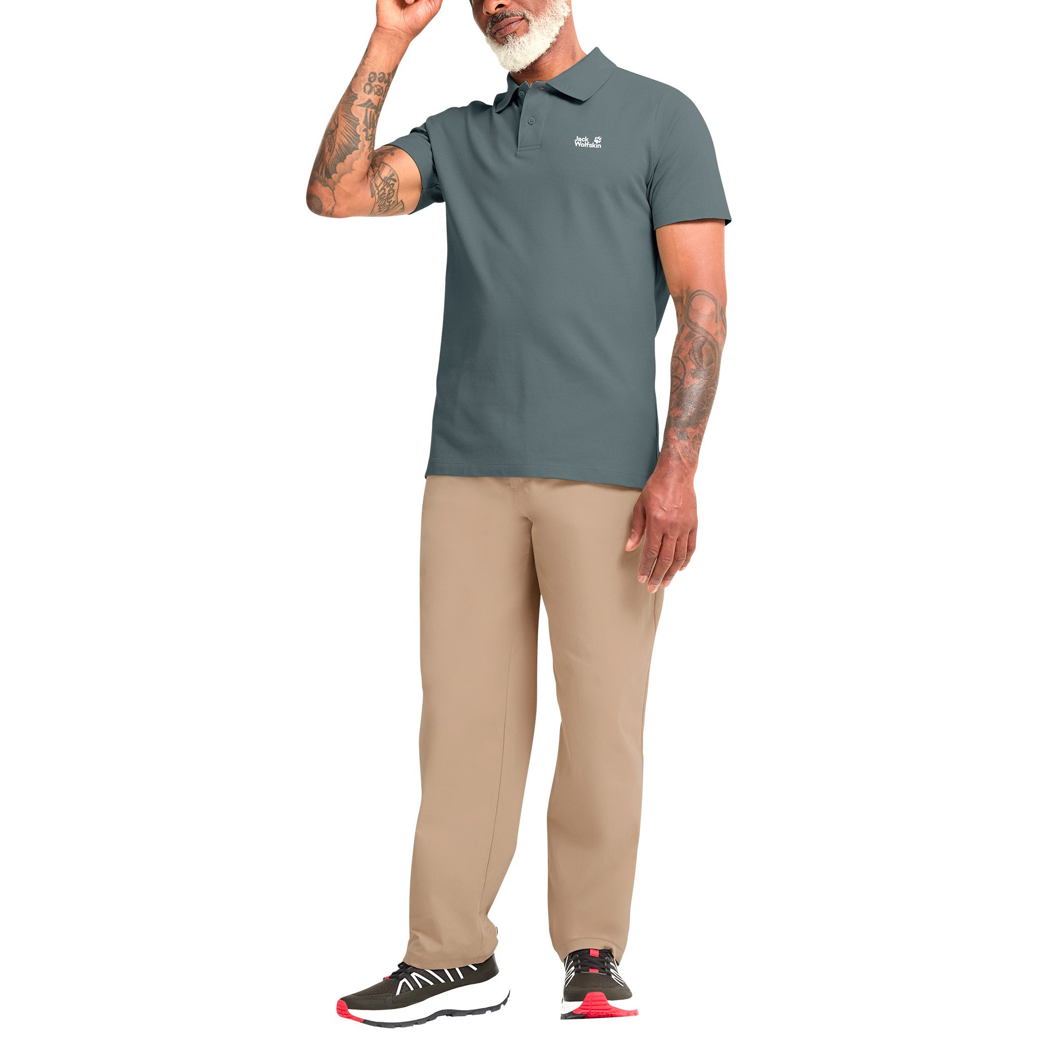 Jack Wolfskin Poloshirt Essential Polo M mit Logo – Bild 3 von 5