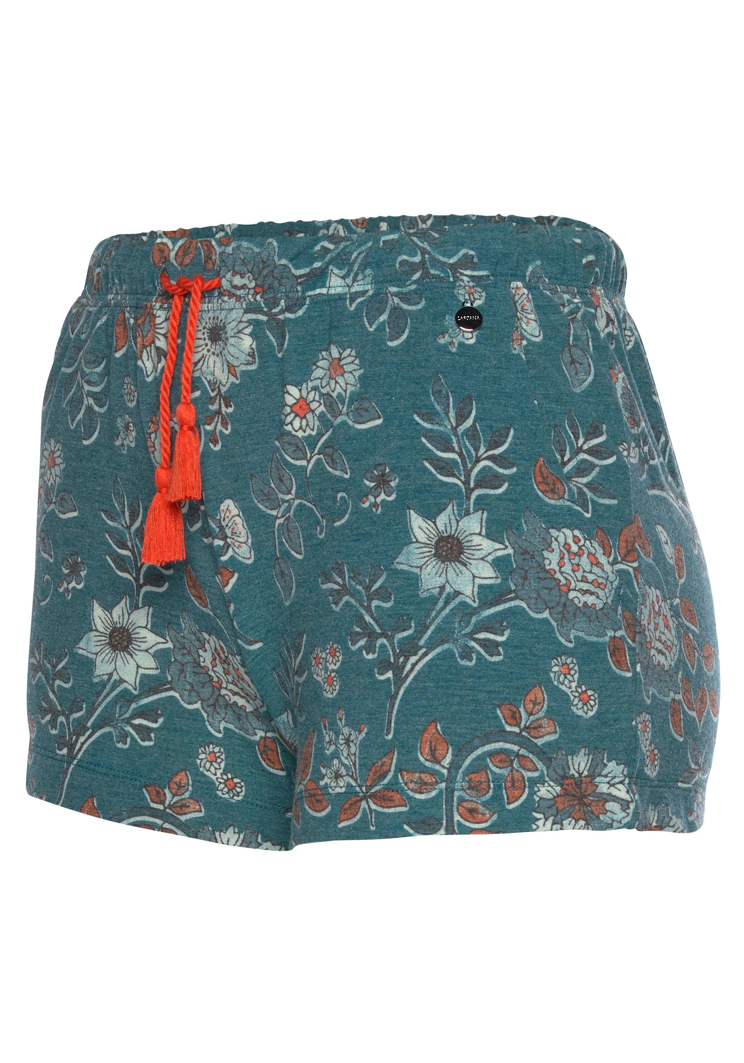 LASCANA Schlafshorts im Blumen Allover-Druck