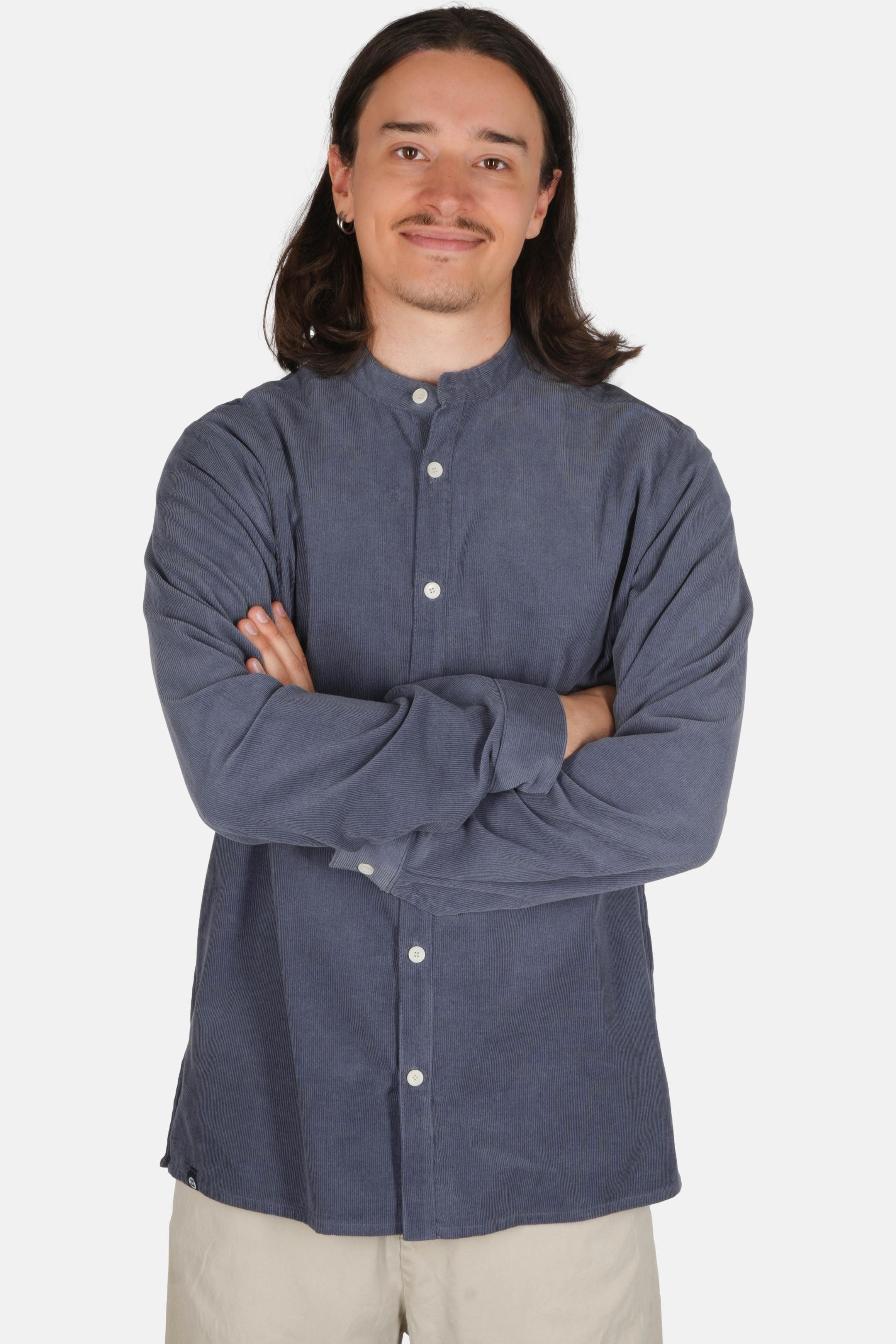 HANSEHELD Langarmhemd Hanseheld Cordhemd Herren Stehkragen günstig online kaufen