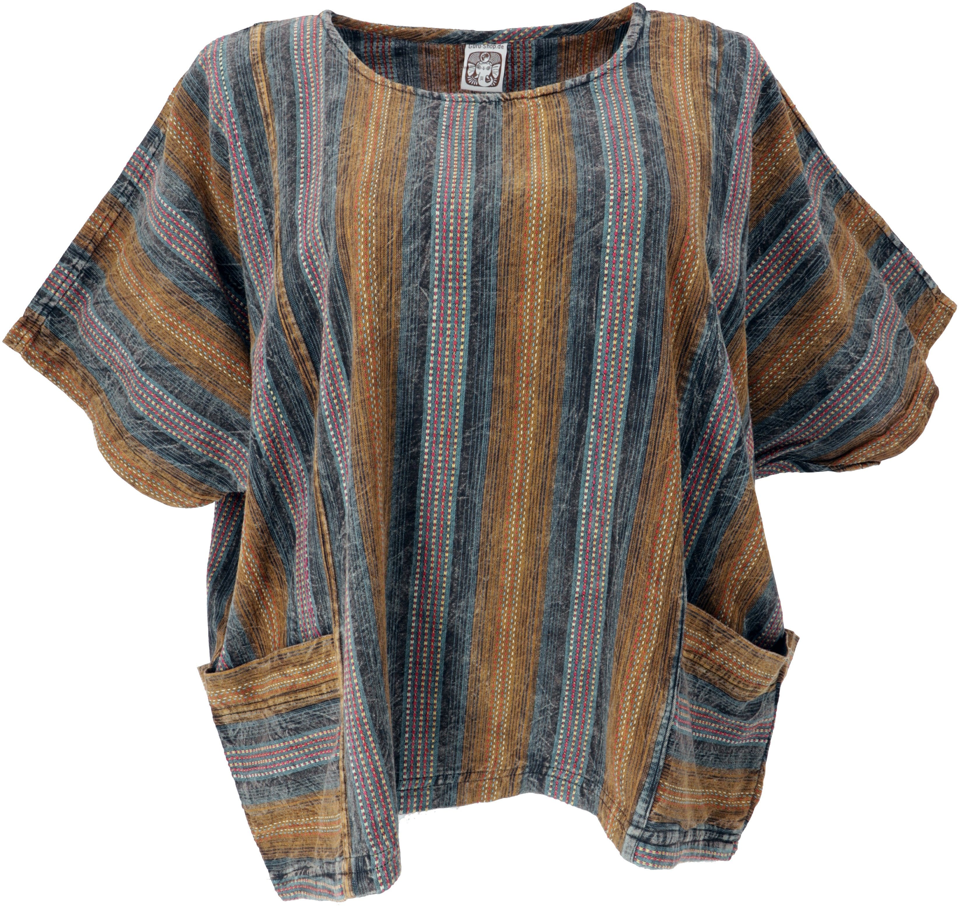 Guru-Shop Longbluse Weites Boho Blusentop mit Fledermausärmeln,.. alternati günstig online kaufen