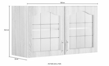 wiho Küchen Glashängeschrank Linz 100 cm breit, mit 2 Glastüren