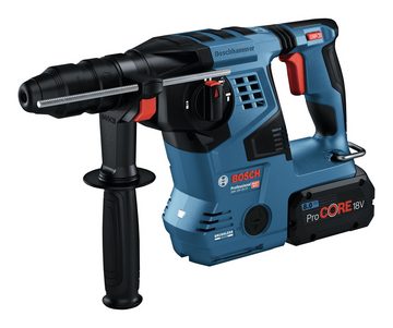 BOSCH Akku-Kombibohrhammer GBH 18V-28 CF, 18 V, Bohrhammer m. SDS plus m. 2x Akku ProCORE 8 Ah & GDE 18V-16 - in L