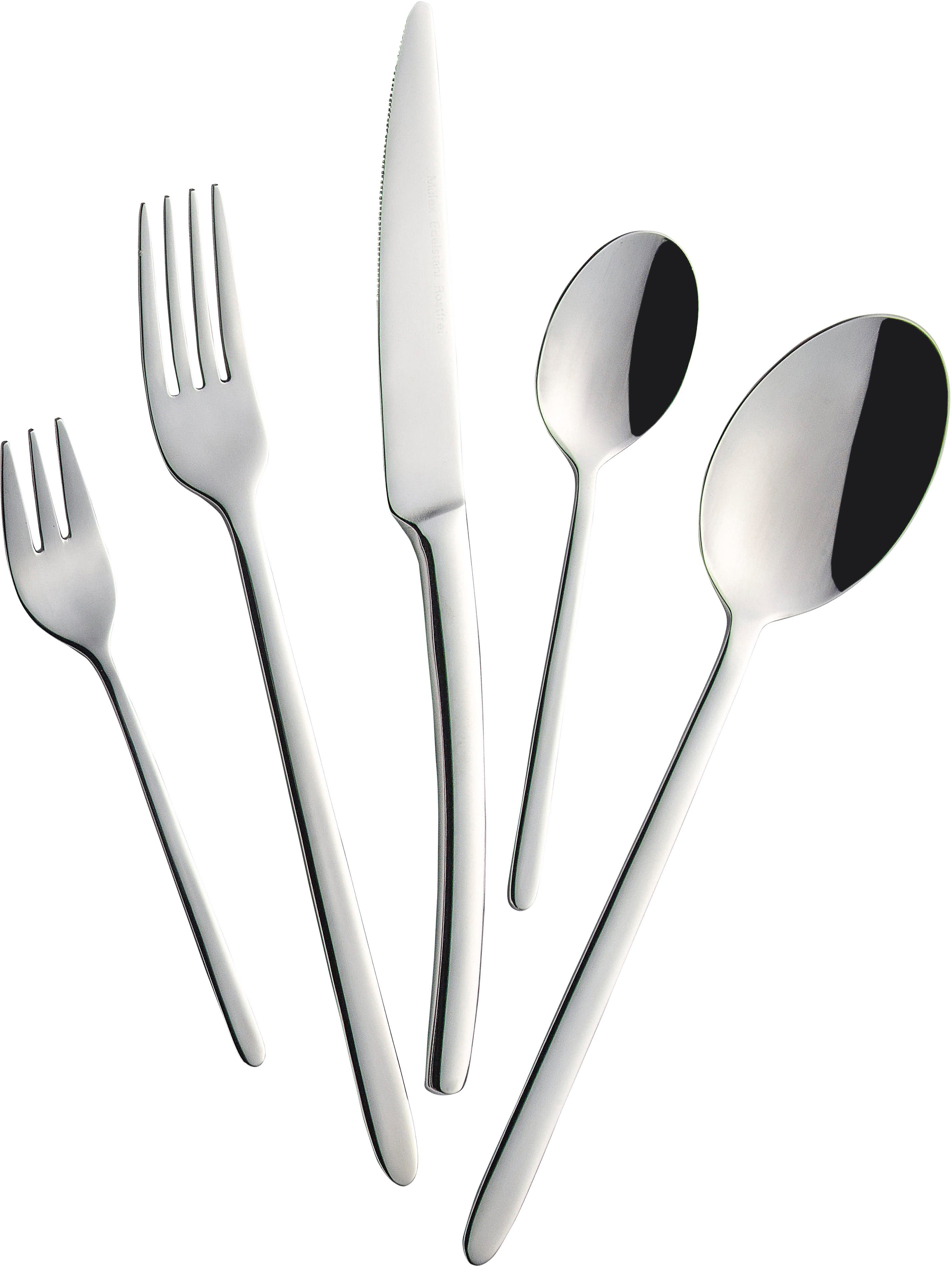 Mulex Besteck-Set Pasadena (30-tlg), 6 Personen, Edelstahl 18/0, hochglanzpoliert