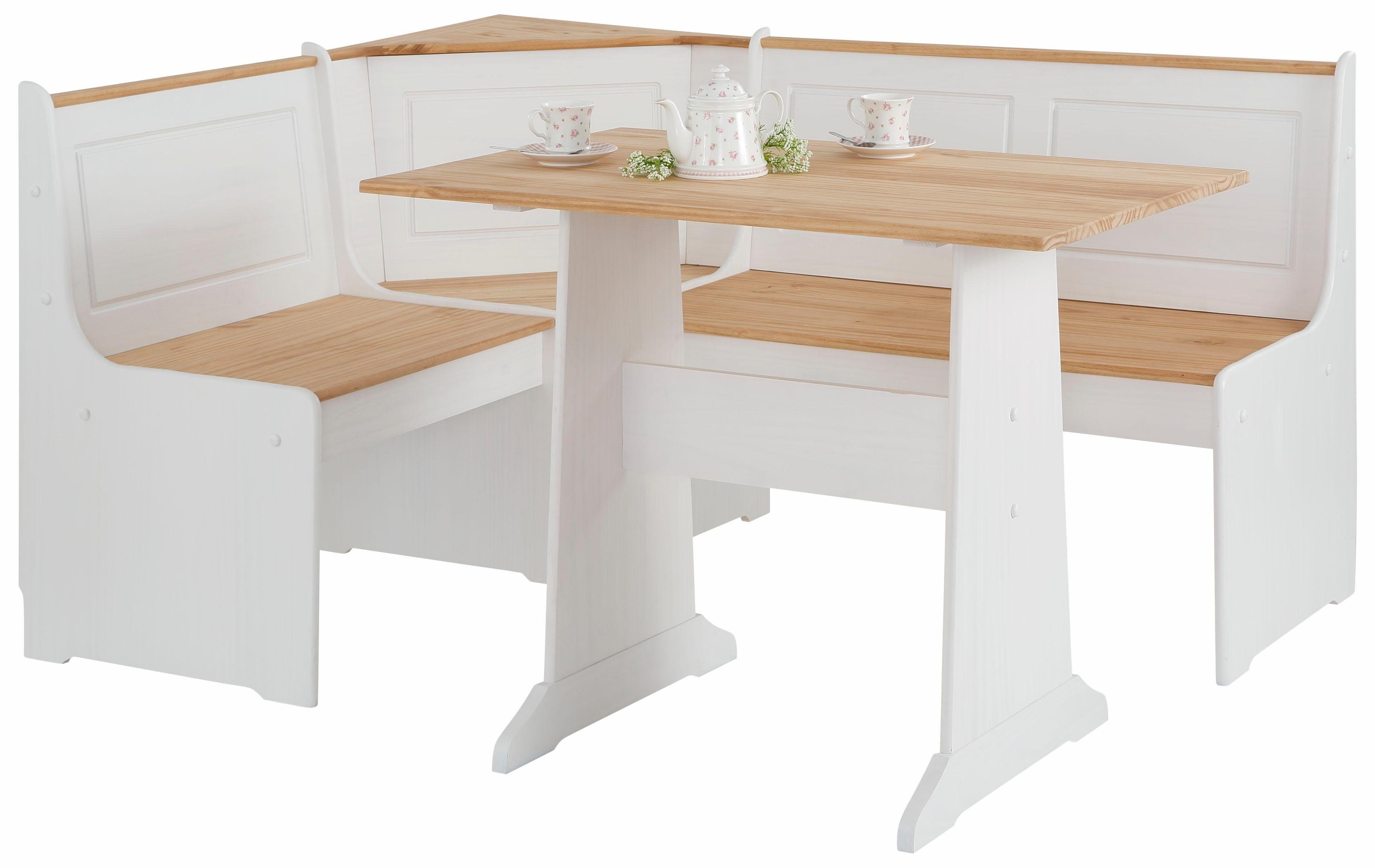 Home affaire Essgruppe Sascha, (2-tlg), mit Tisch und Truhen-Eckbank, Massivholz