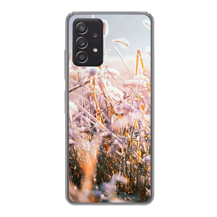 MuchoWow Handyhülle Gras - Sonne - Winter - Schnee Handyhülle Telefonhülle Samsung Galaxy A33