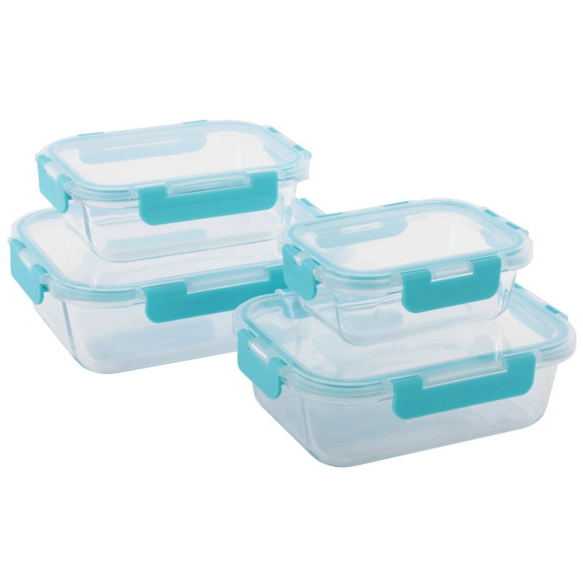 EBUY Lunchbox 4er Set mit Deckel Glas-Frischhaltedosen Brotdose Brotbox Snackbox, (4-tlg)