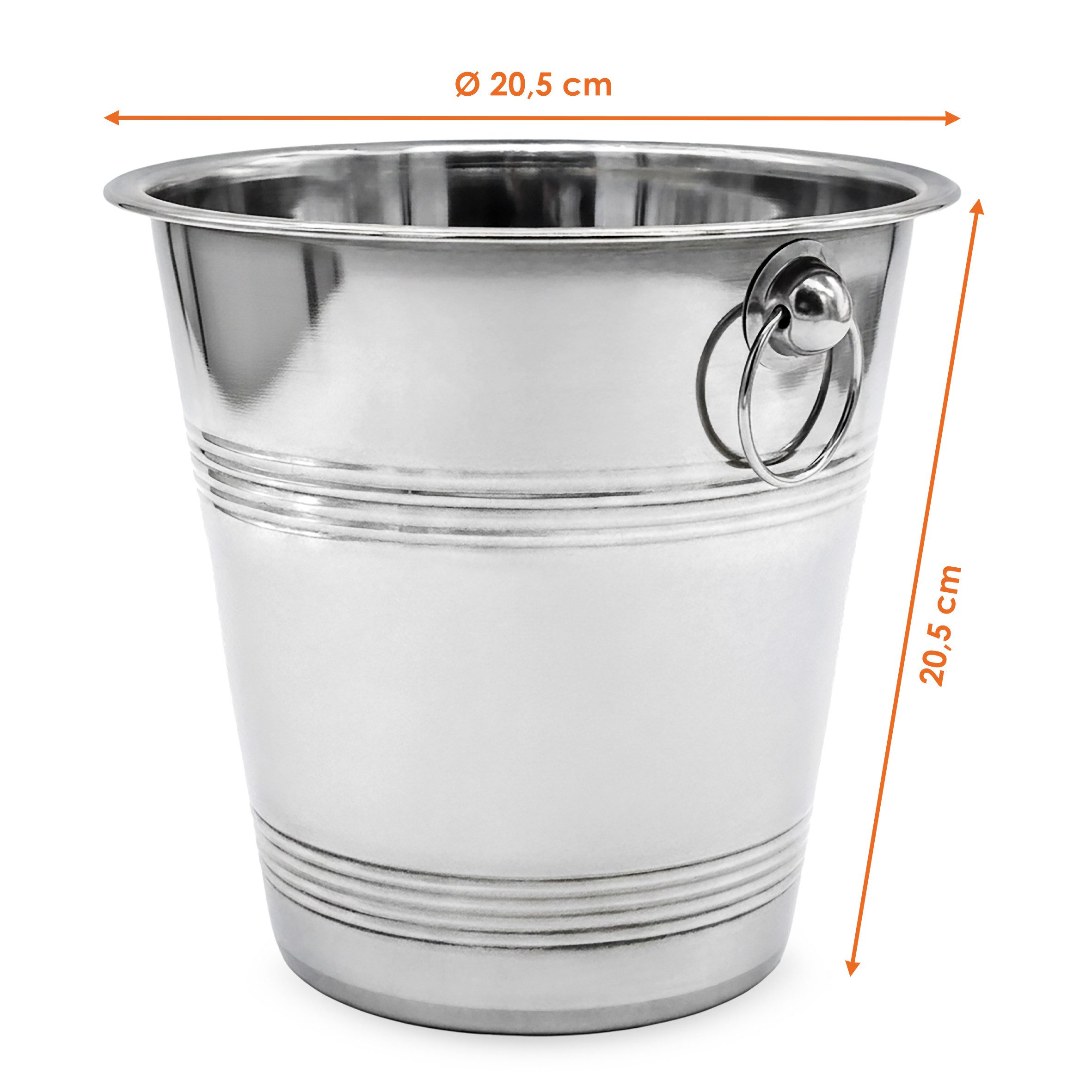 Spetebo Sektkühler Edelstahl Sektkühler - 20 cm, Metall Flaschen Getränke Kühler