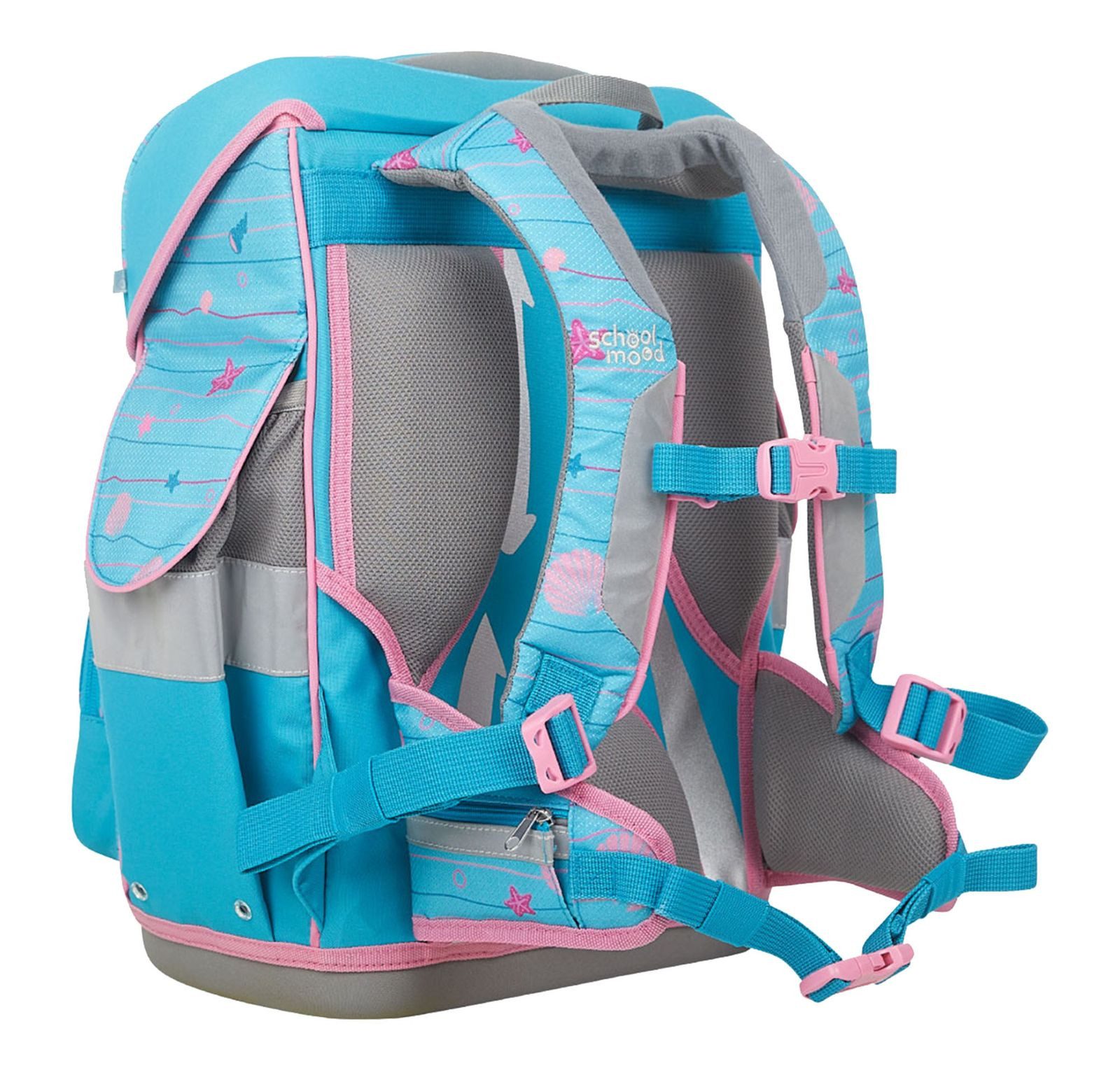 SCHOOL-MOOD® Schulranzen Timeless mit LED Patchy (Set, 7-tlg)