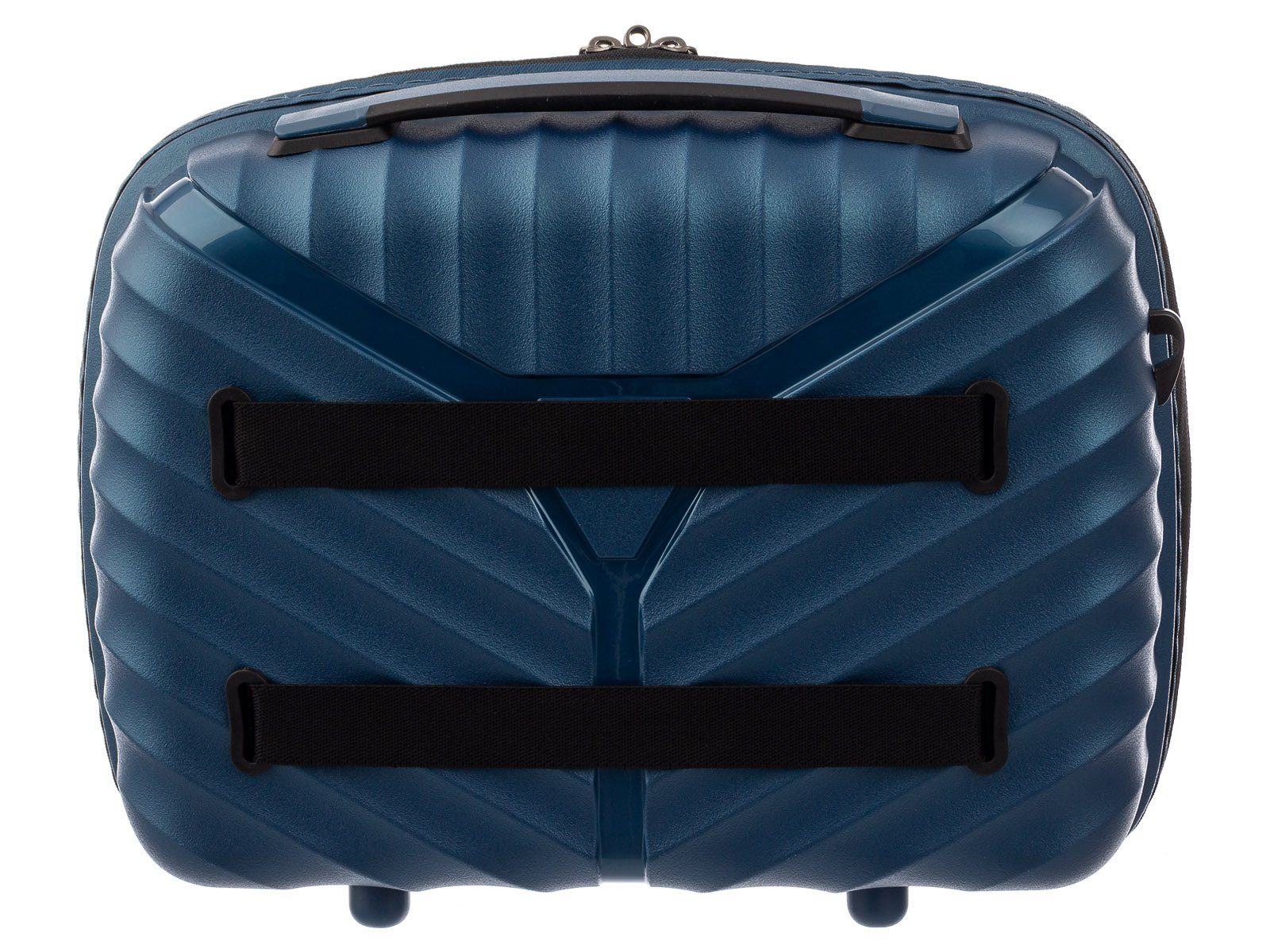 (1-tlg) blue PP13 Beautycase Beautycase Handgepäck metallic mit Aufsteckfunktion Franky Hartschale