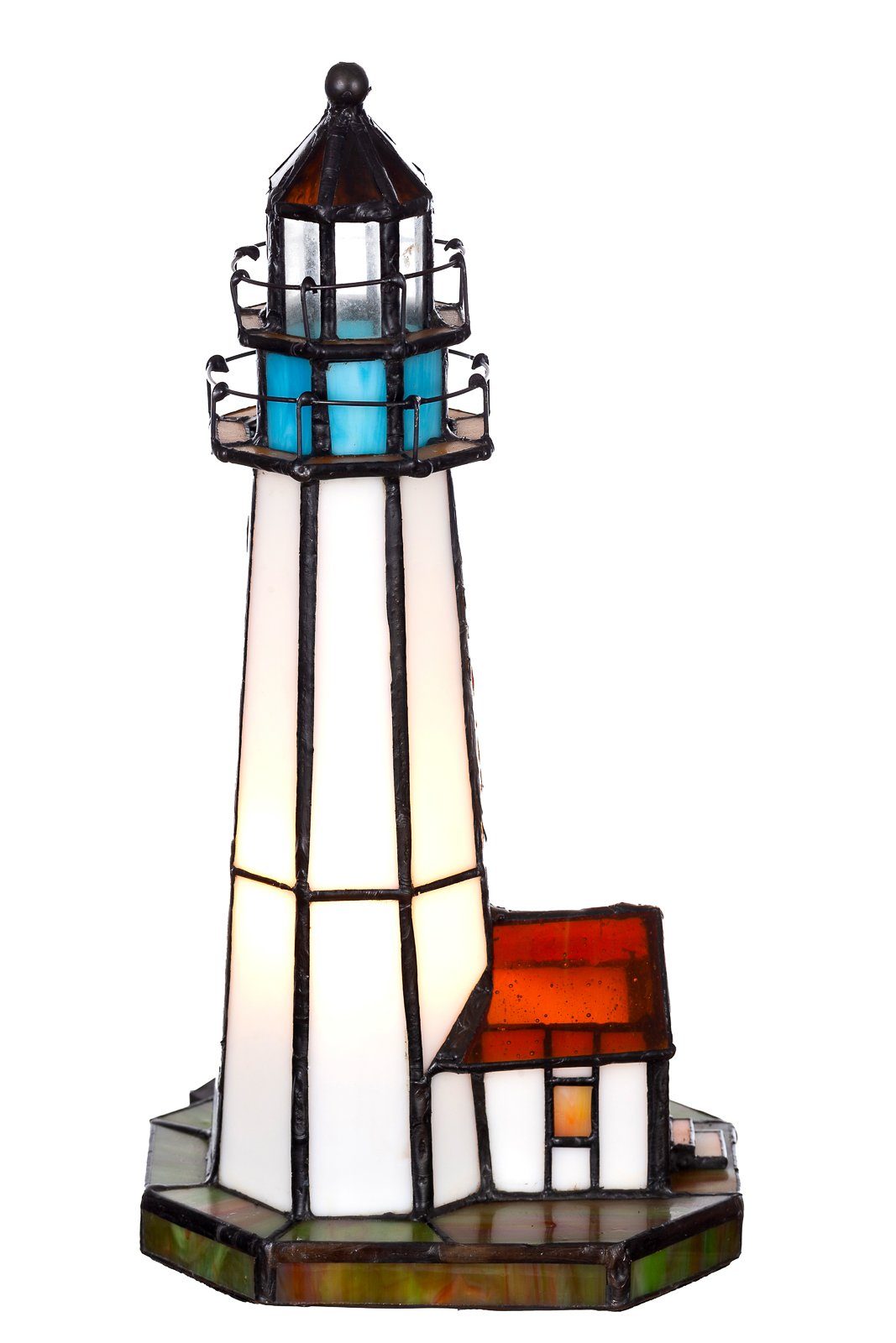 BIRENDY Stehlampe Birendy Tischlampe Tiffany Style Leuchtturm Tif167 Motiv Lampe