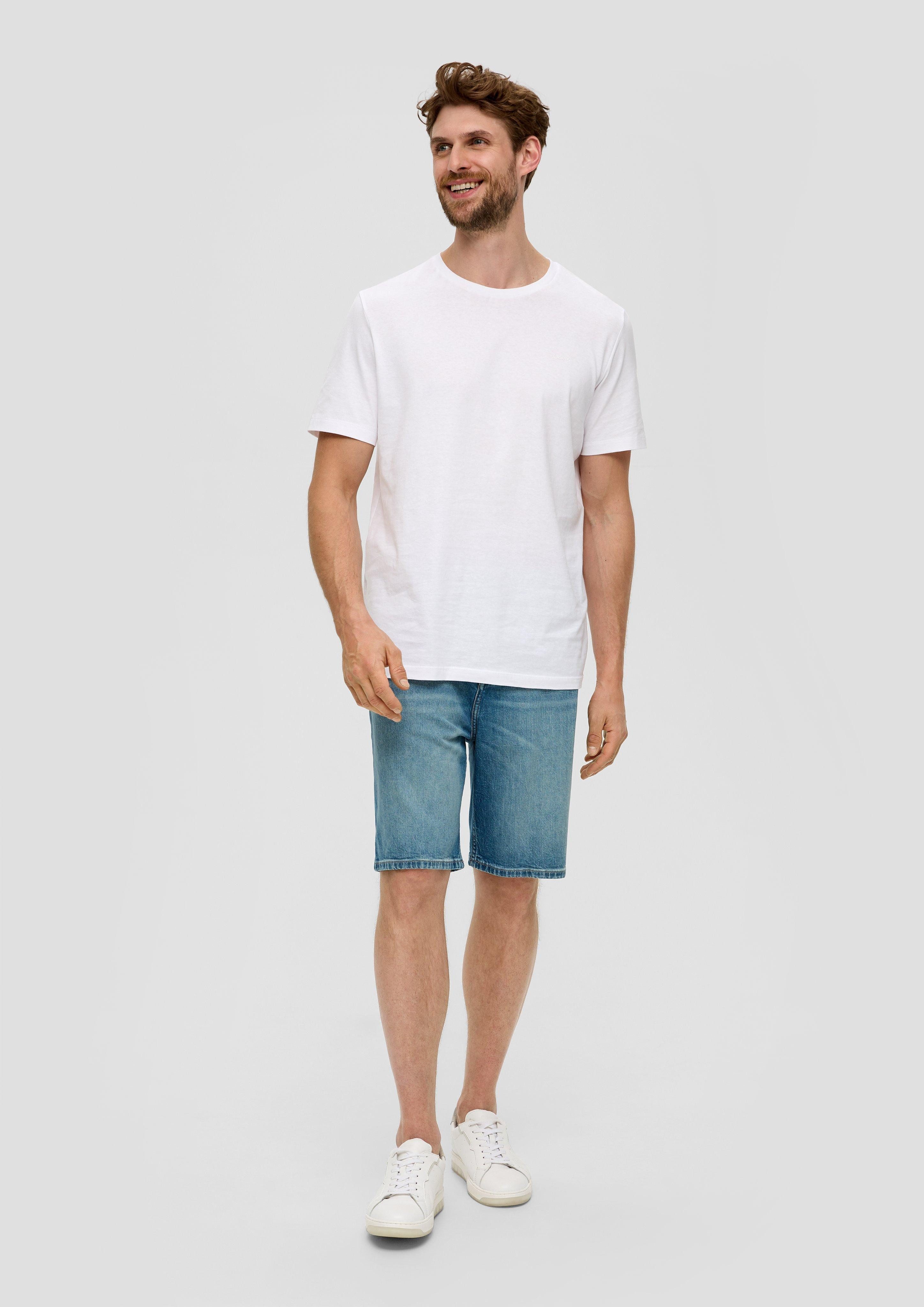 s.Oliver Stoffhose Jeans-Bermuda / Regular Fit / High Rise / Straight Leg
