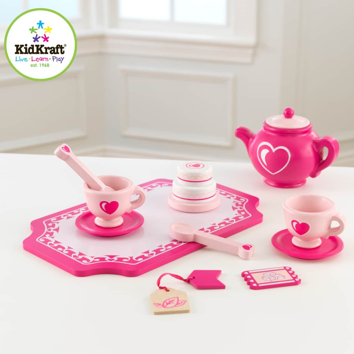 KidKraft® Spielgeschirr Spielset Teeparty für Kinderküche und Puppenhaus