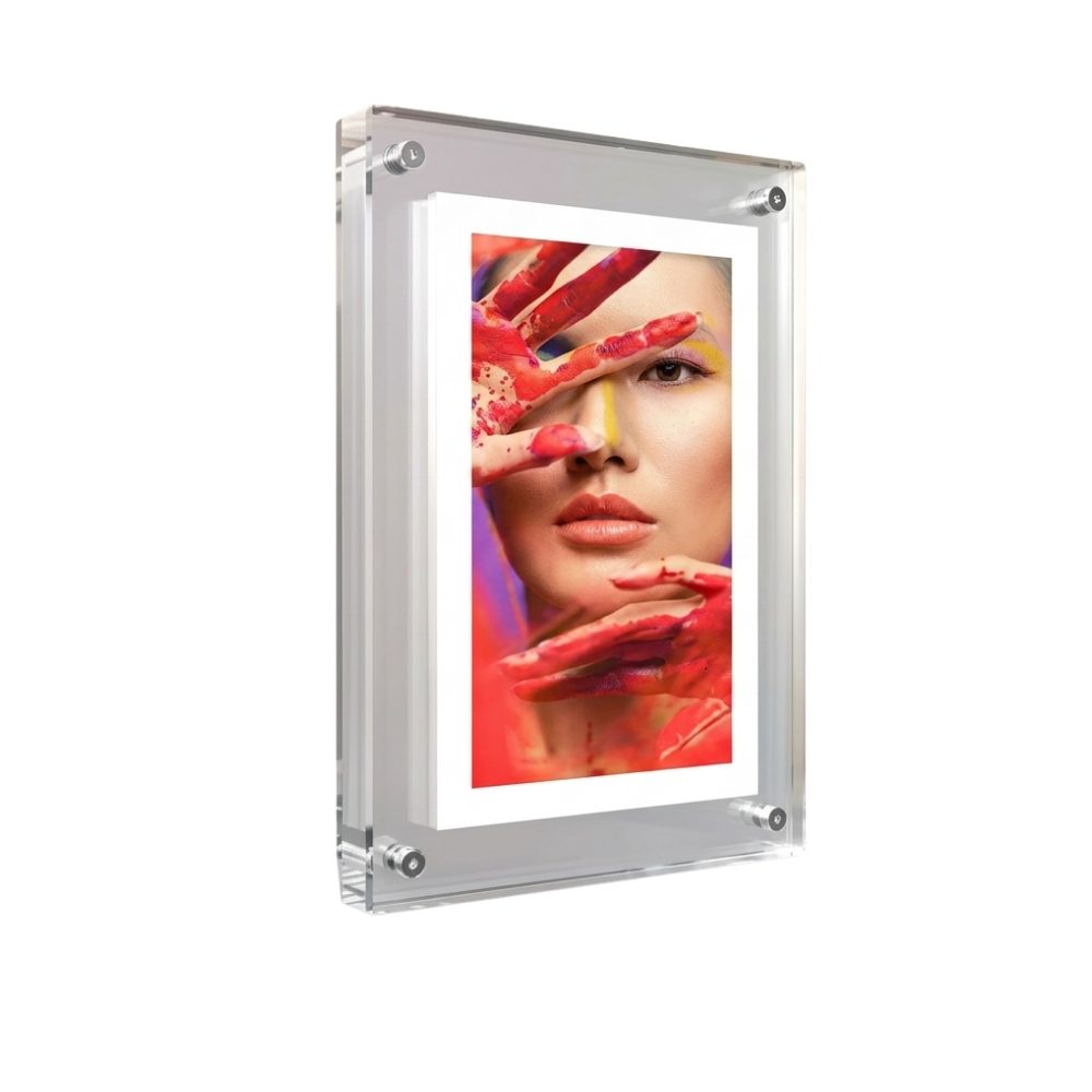 Athlix digitaler Acryl-Videorahmen, Fotorahmen Bilderrahmen Digitaler Bilderrahmen (4 GB, Müheloser Daten-Upload, Automatische Looping-Wiedergabe)