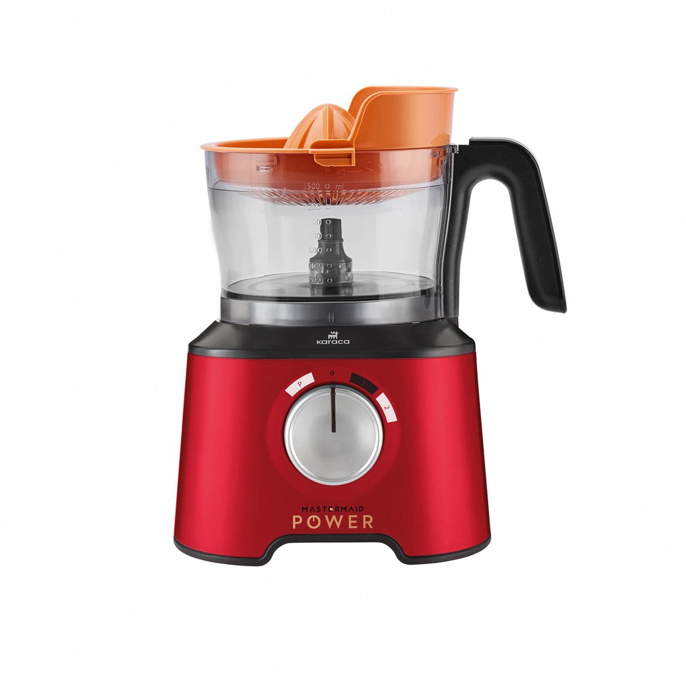 Karaca Küchenmaschine Mastermaid Power Max 11 in 1 Küchenroboter Standmixer Roboter Rot 2500 W