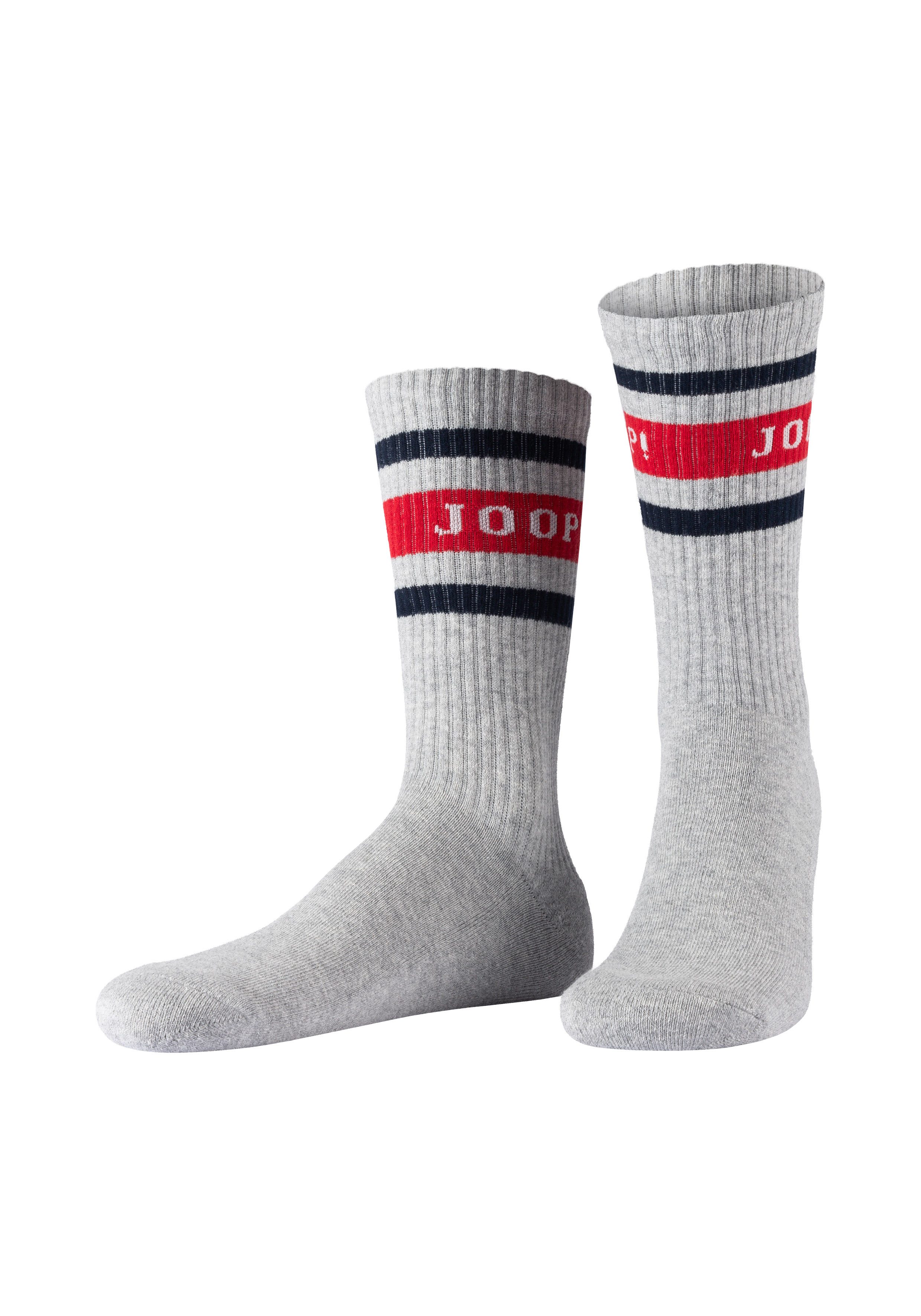 JOOP! Tennissocken premium essentials (2 Paar) am Bund mit Logoschriftzug