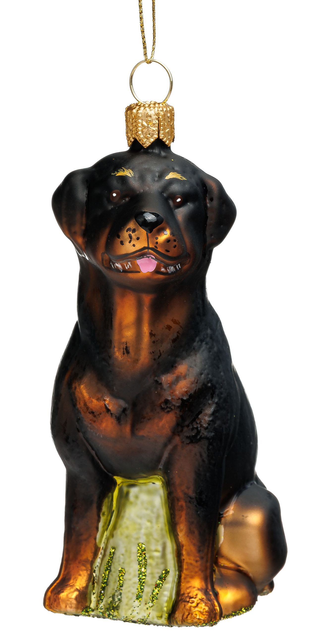 SIKORA Weihnachtsbaumkugel Rottweiler Besondere Weihnachtskugel Glas Figur Anhänger - BS7020, Christbaumschmuck - Traditionell, authentisch & außergewöhnlich
