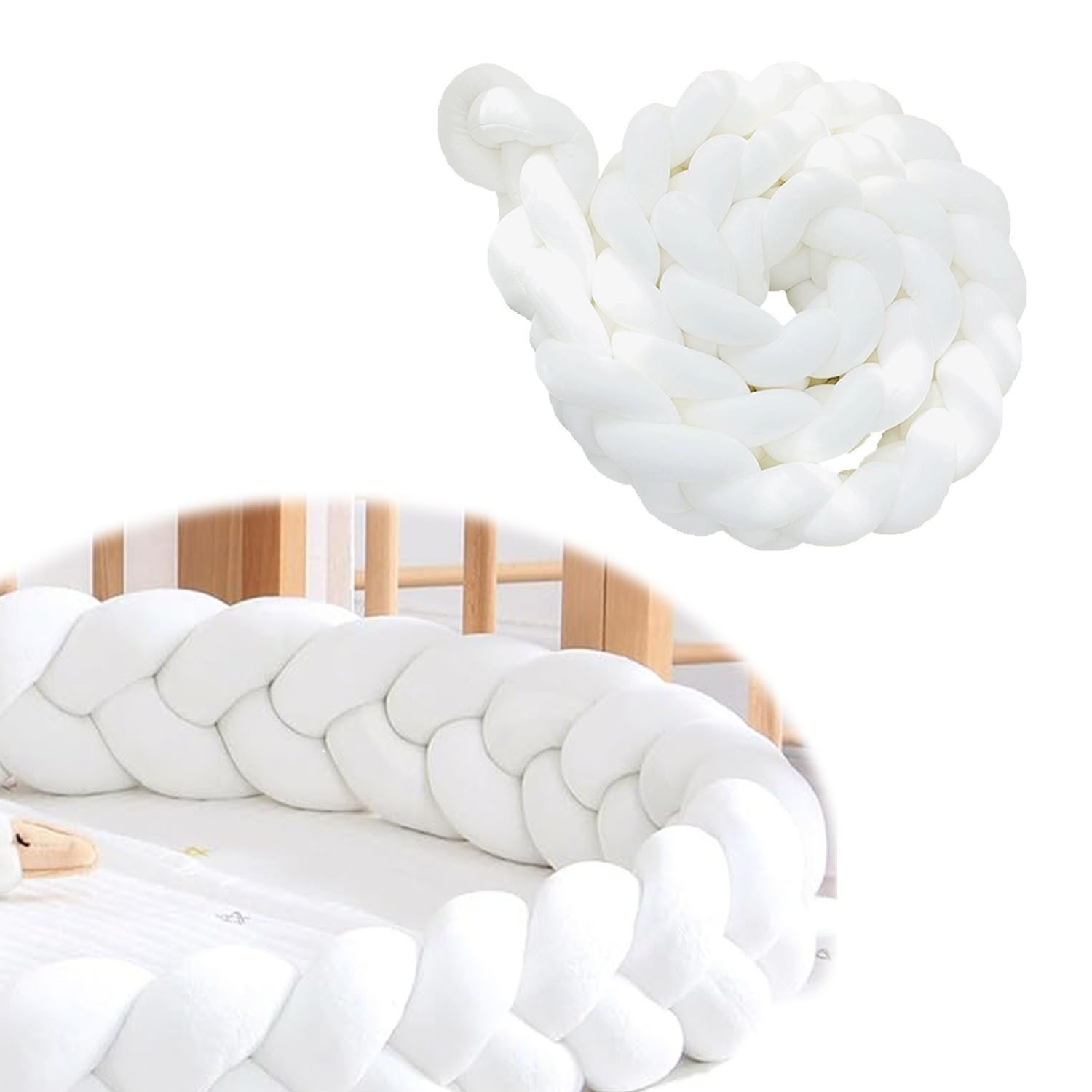 AIMAX Nestchenschlange 2M Baby Geflochtenes Seitenschläferkissen Kissen Deko Kuschelkissen, Dekokissen Flauschig Zierkissen Geflochten 3 Aktien